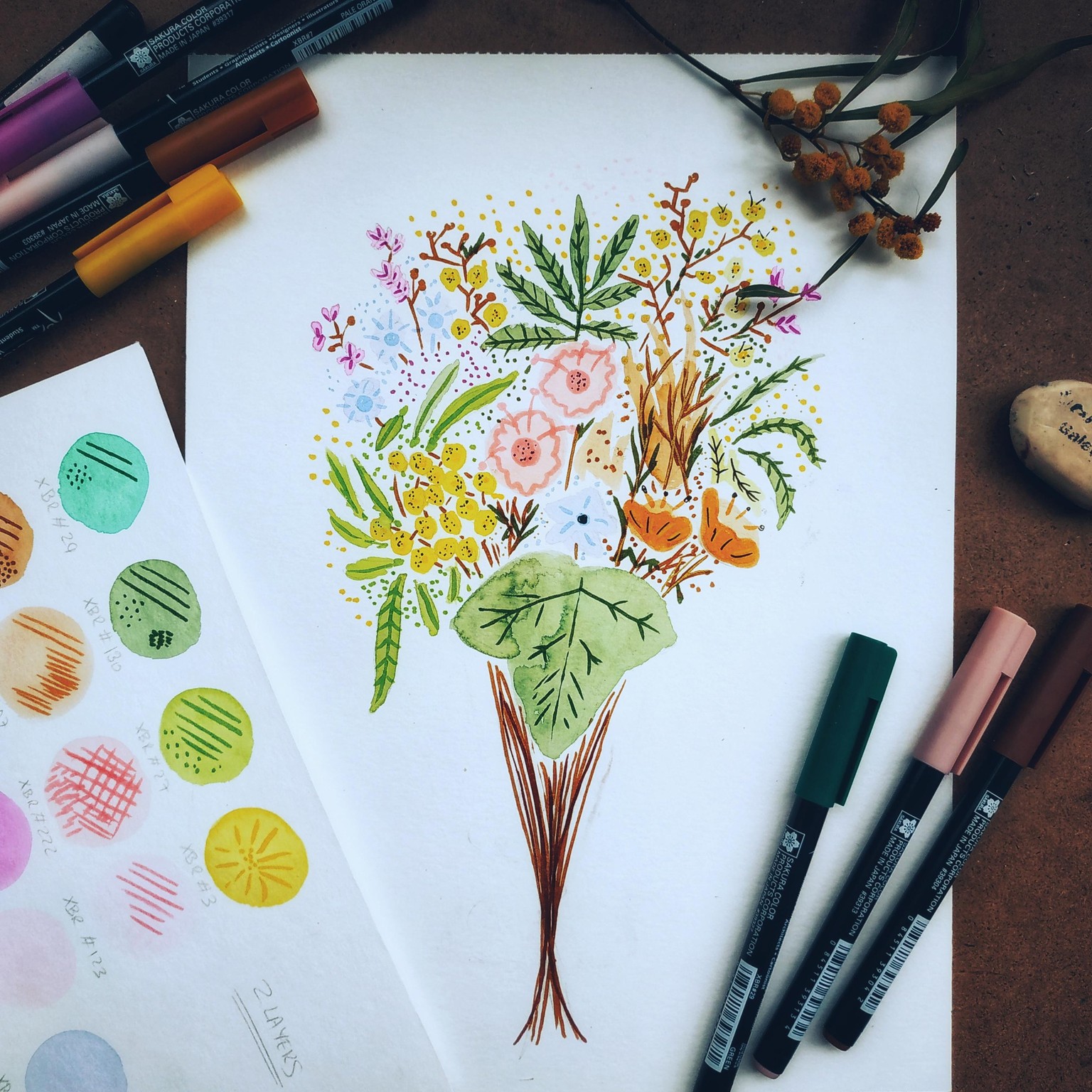 Brush Pen Florals Bouquet - image 5 - student project