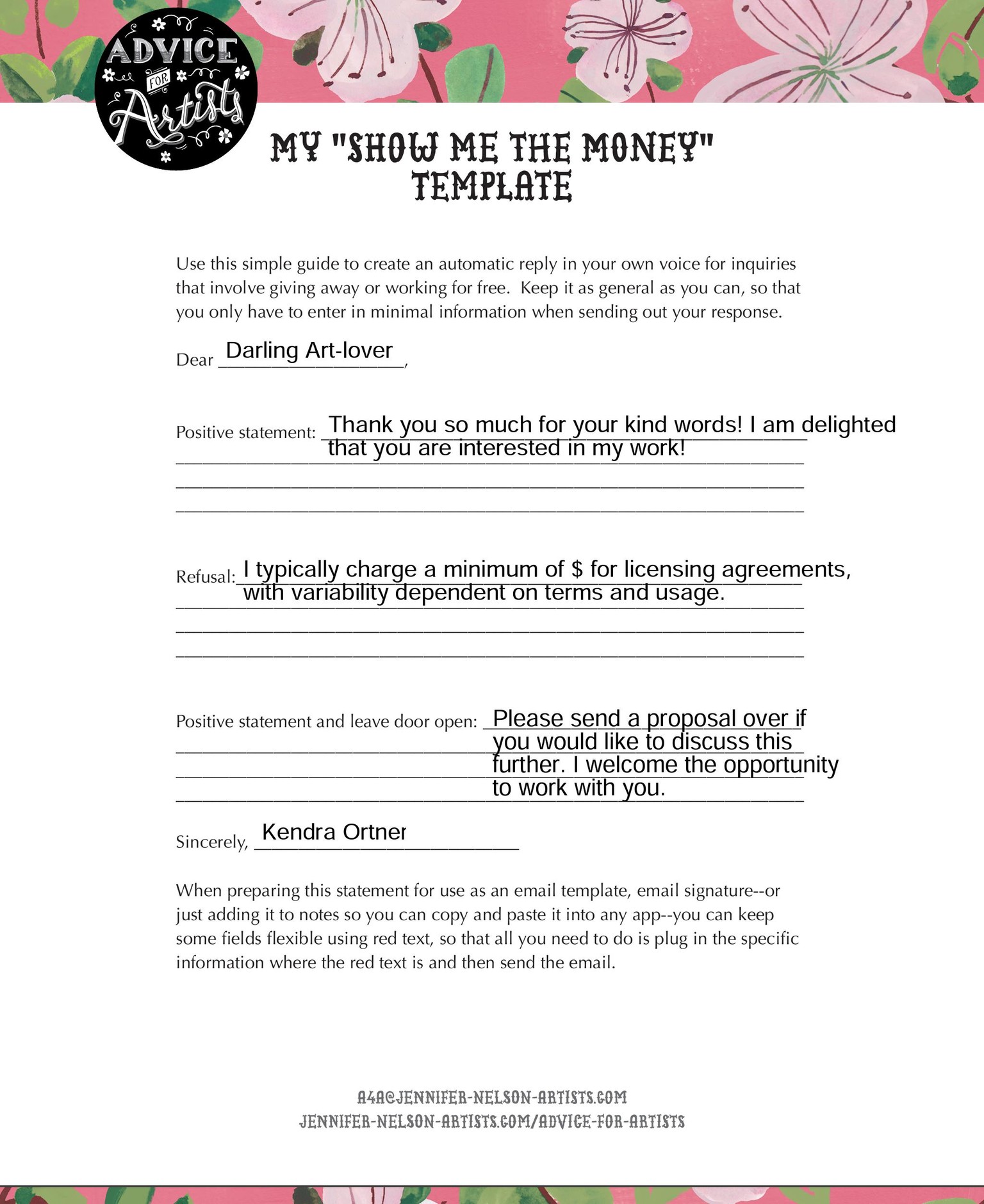 Kendra Ortner - by hand at home e-mail template - image 1 - student project