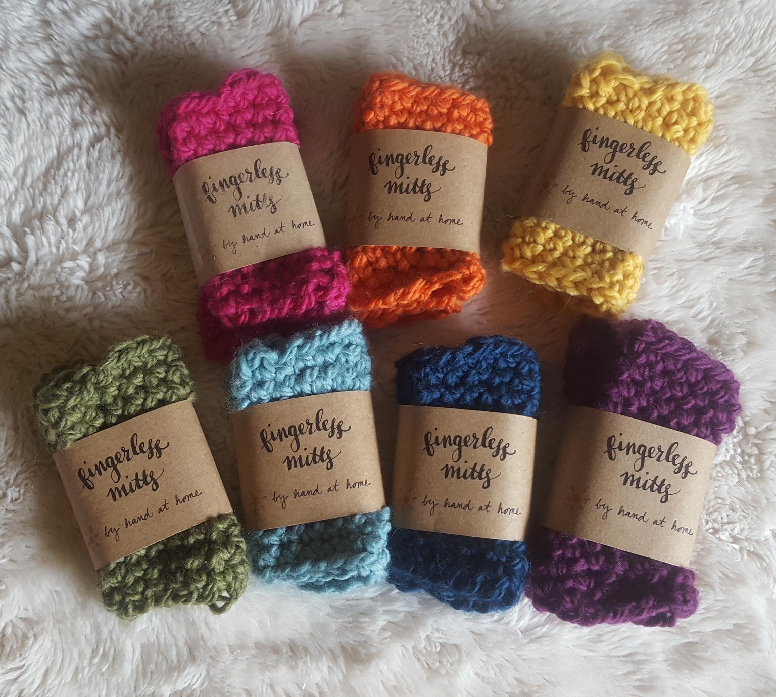finger crochet bracelet love & rainbow mitts! - image 3 - student project