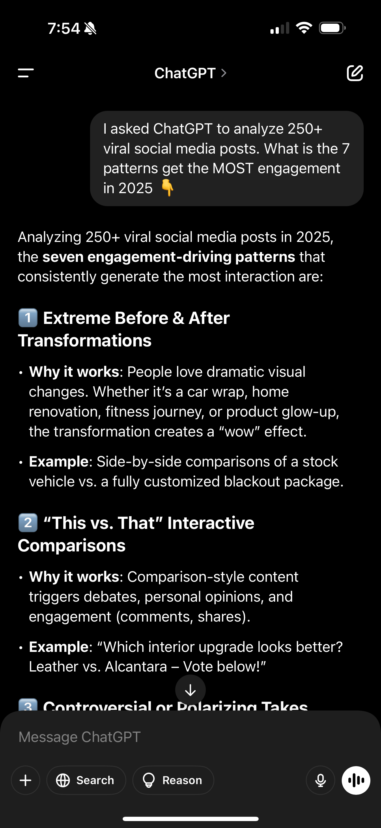 I asked ChatGPT to analyze 250+ viral social media posts. What is the 7 patterns - image 1 - student project