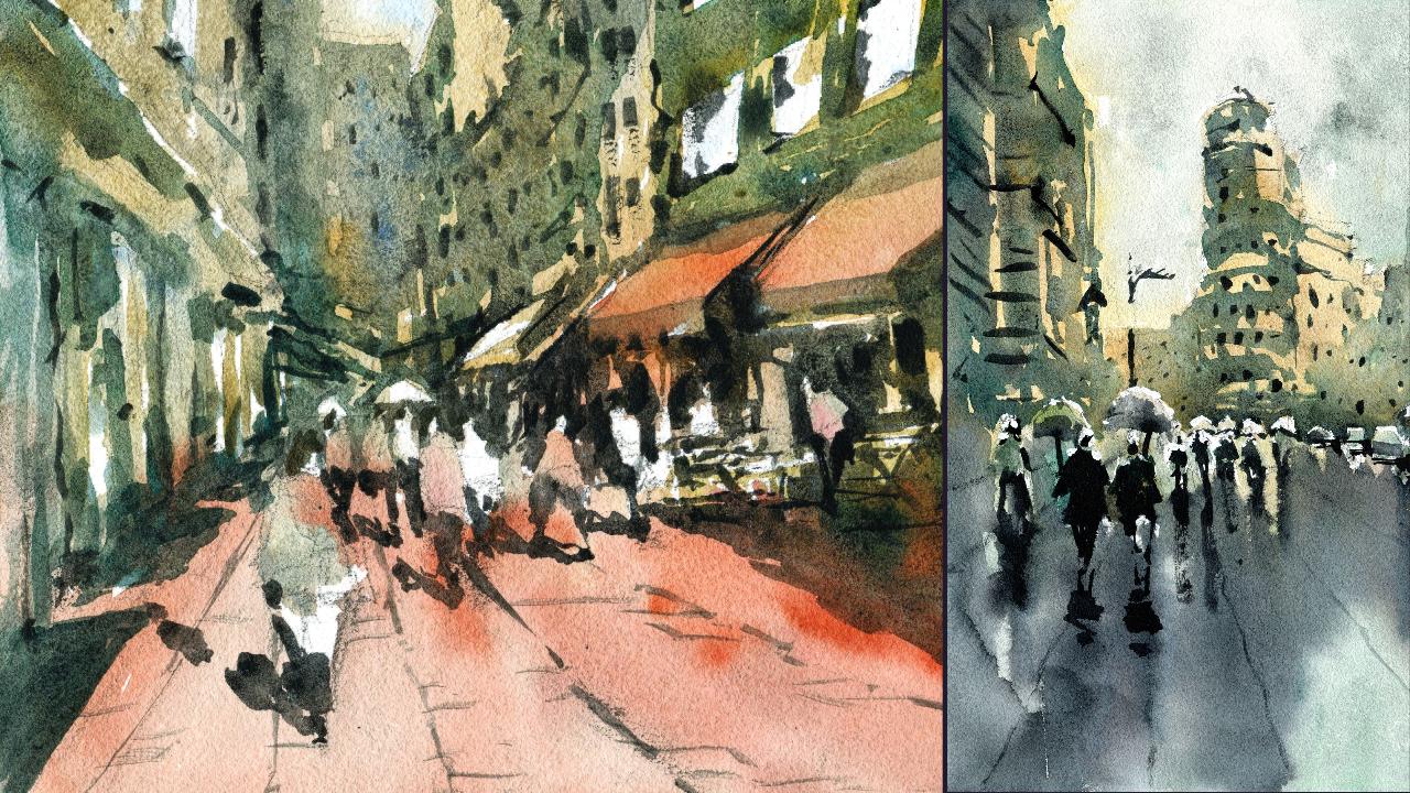 Painting loose streetscapes in watercolor - image 1 - student project