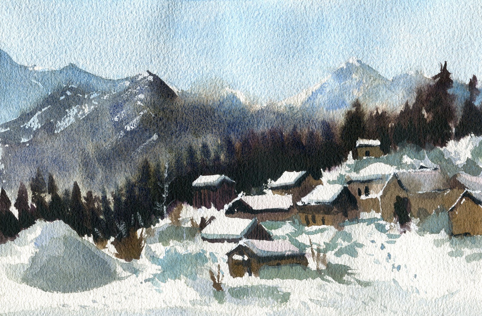I painted these snow landscapes in under an hour! - image 5 - student project