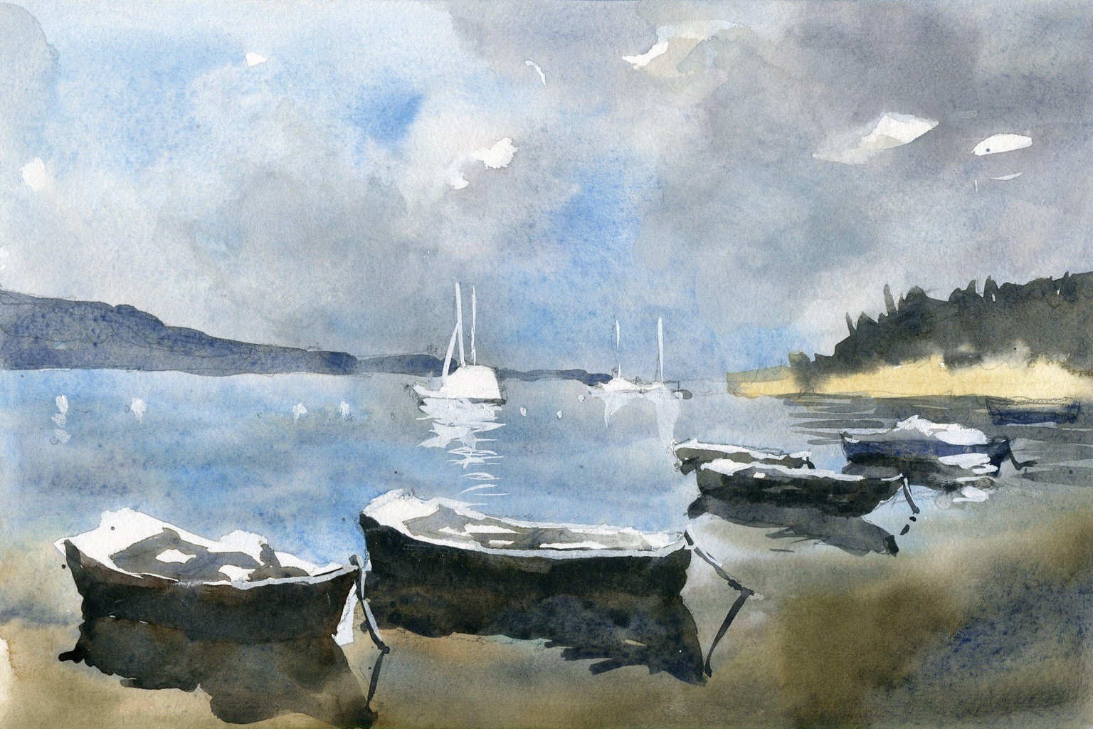 Some coastal scenes i painted in watercolor - image 1 - student project