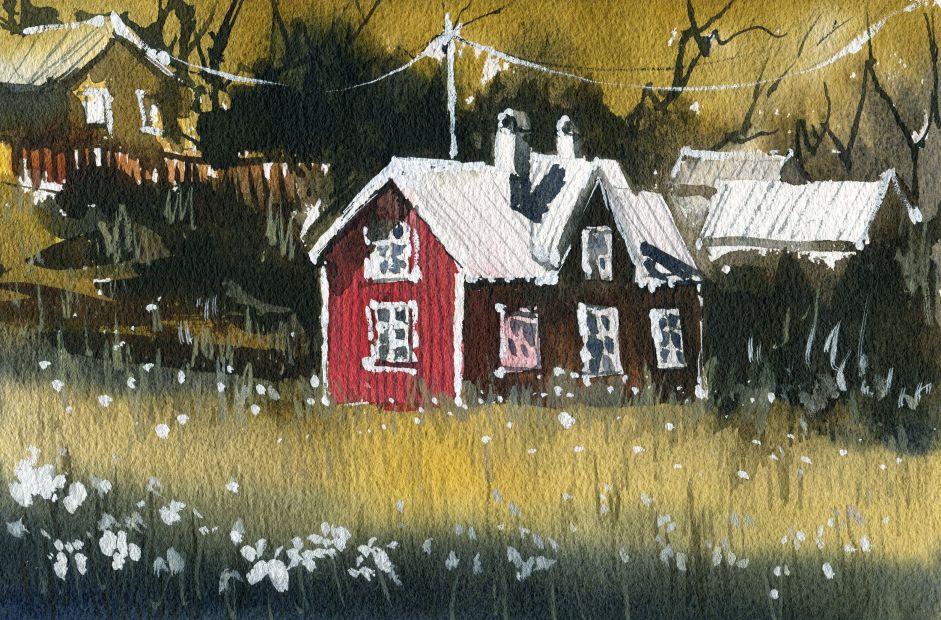 I painted these Scandinavian and Nordic scenes in an hour each! - image 5 - student project