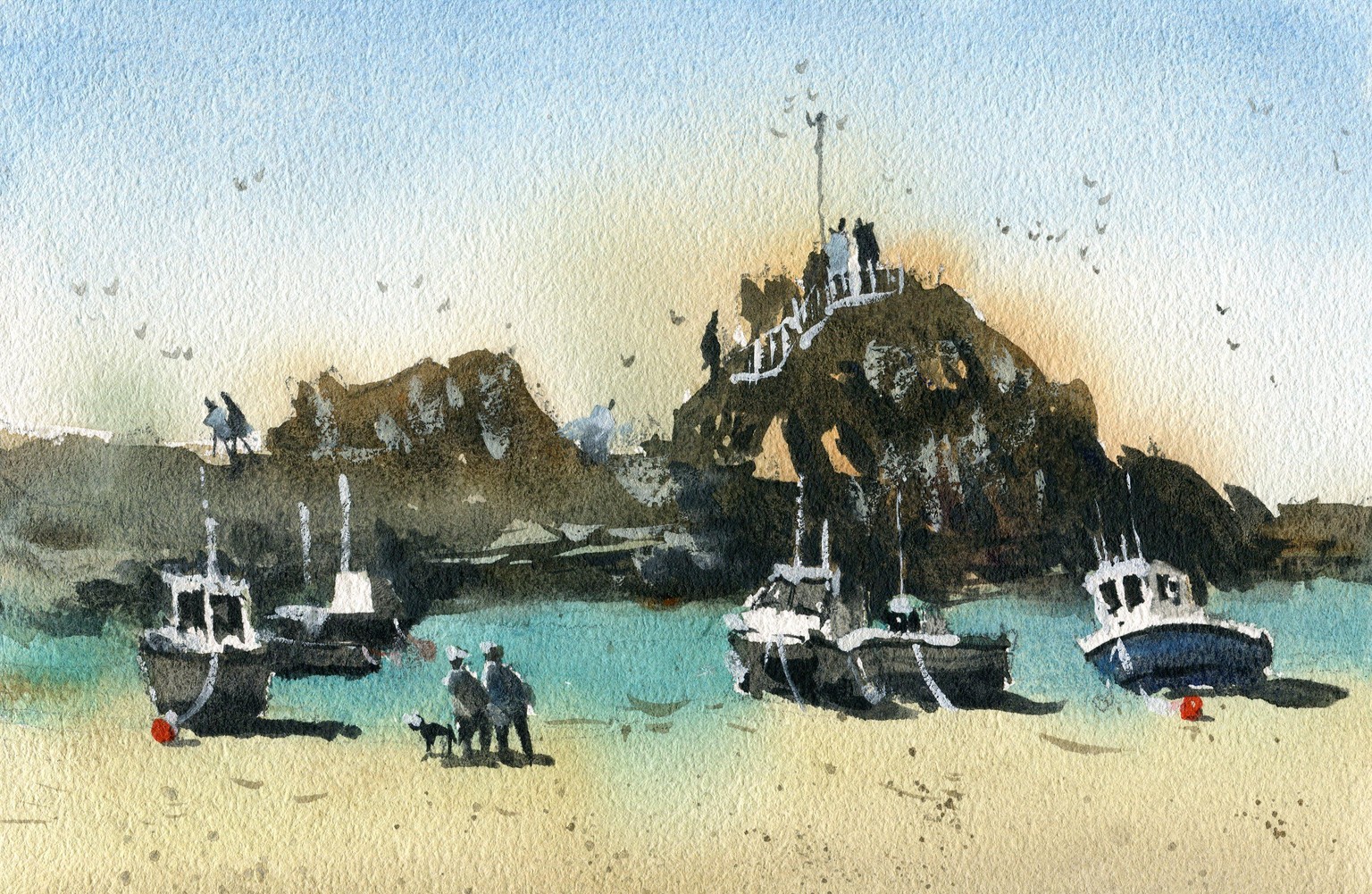 Some coastal scenes i painted in watercolor - image 2 - student project