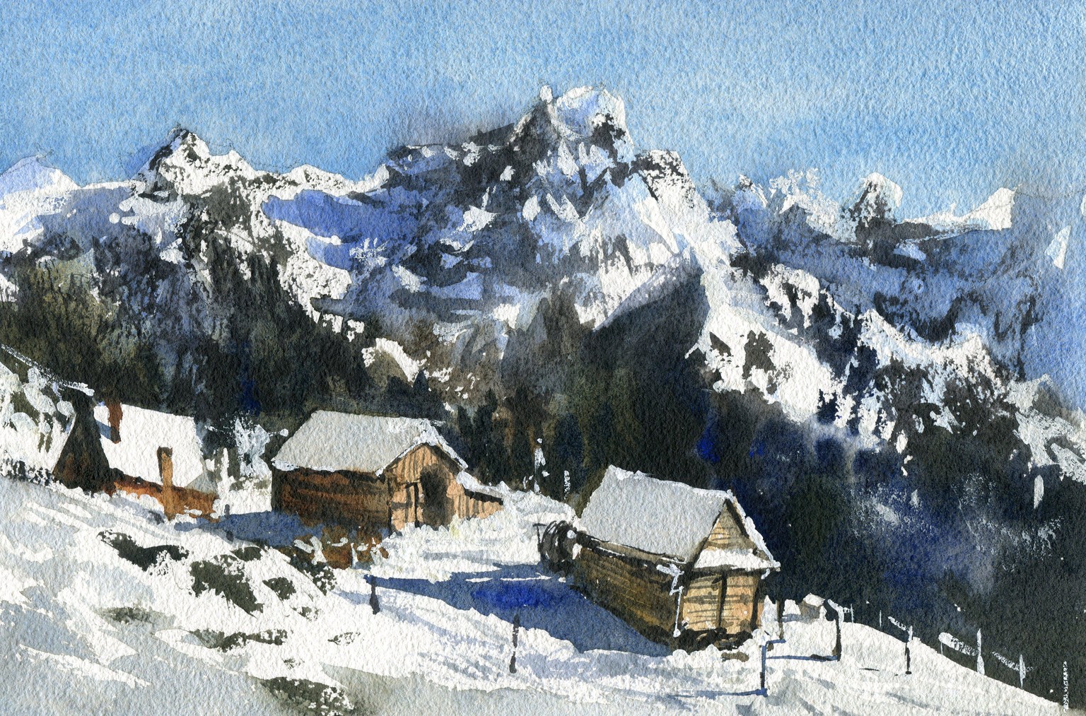 I painted these snow landscapes in under an hour! - image 1 - student project