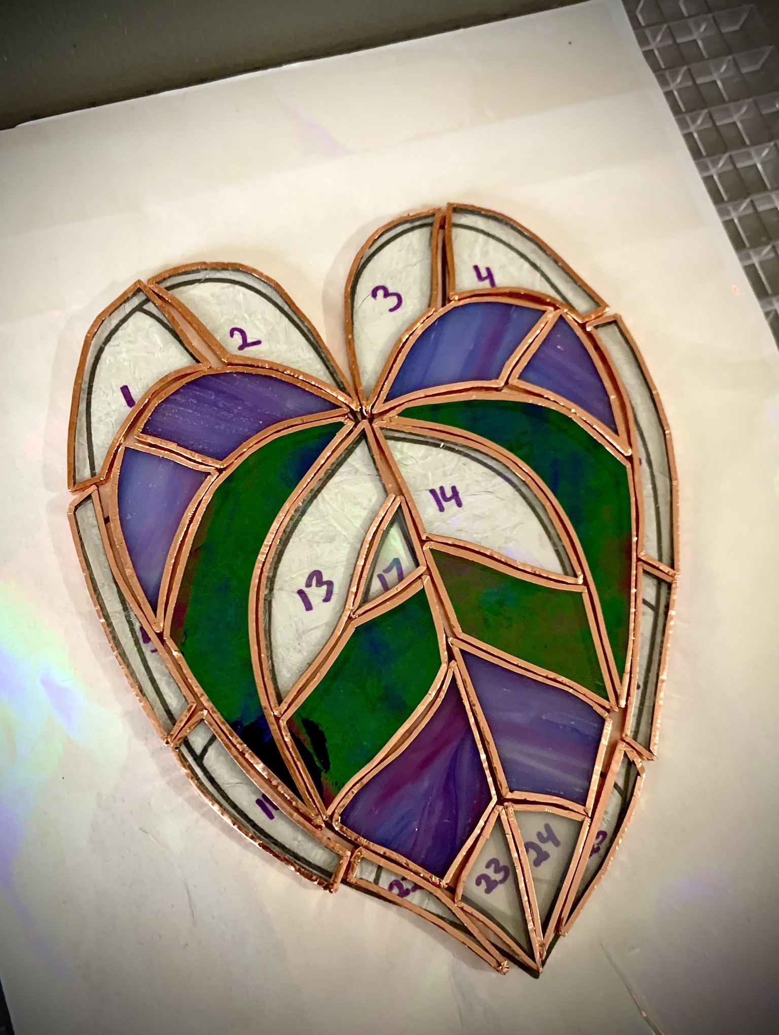 Purple Anthurium Stained Glass - image 2 - student project