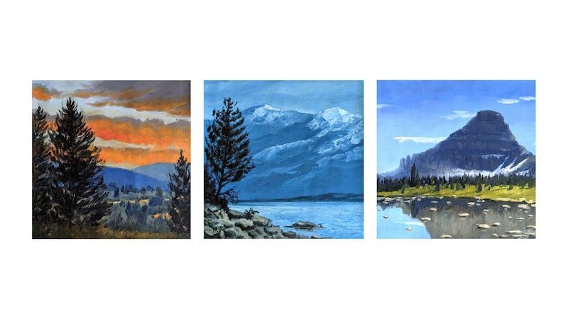 Montana Mountain Scenes in Oils - image 1 - student project