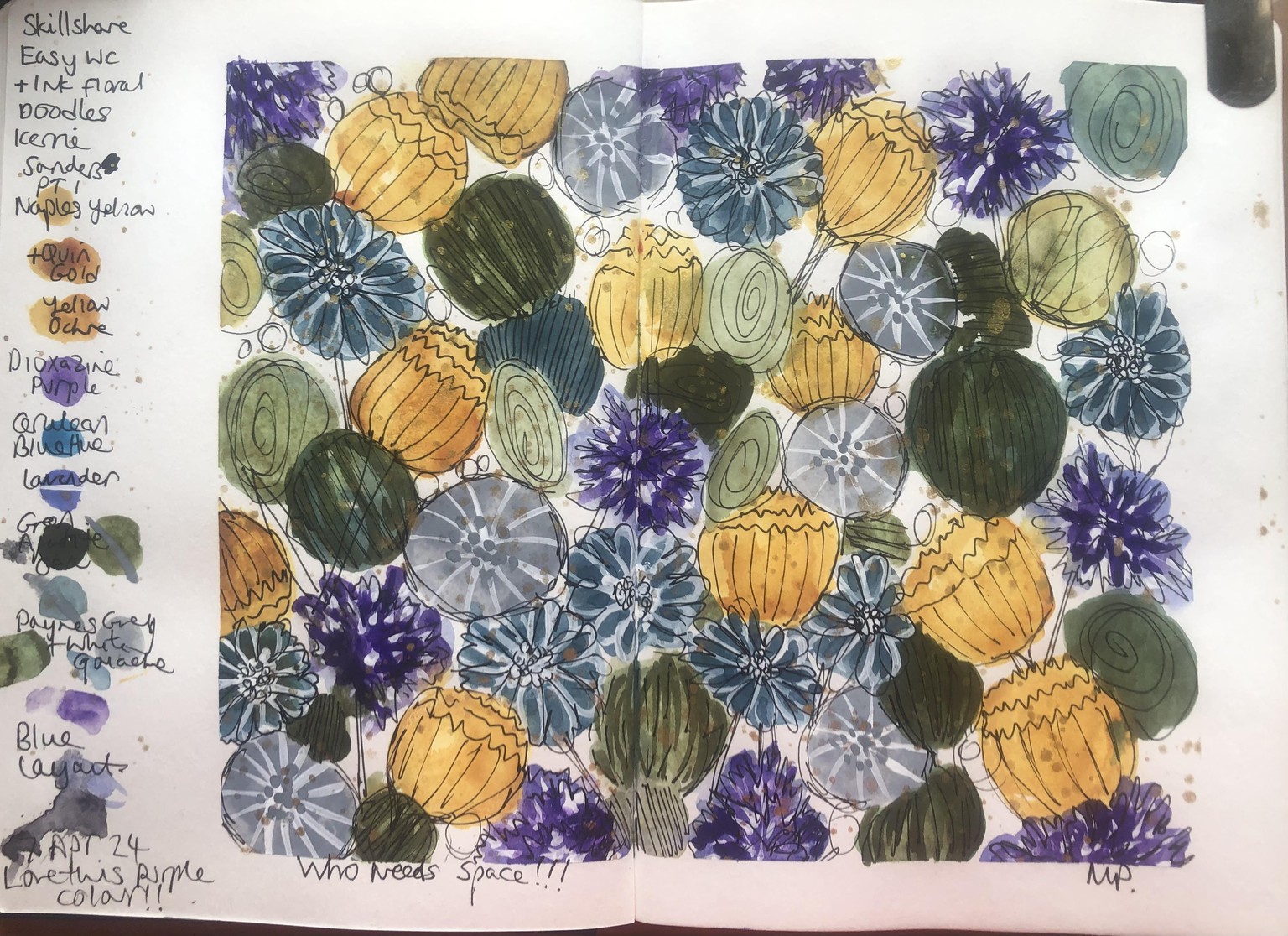 bold abstract flower doodles - image 1 - student project