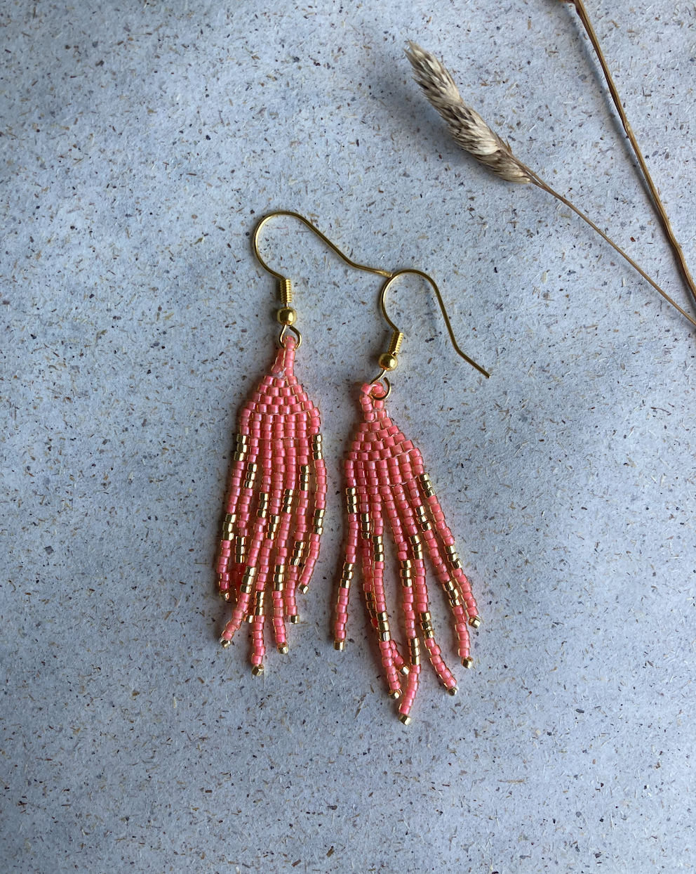 Beaded Fringe Earrings - image 2 - student project