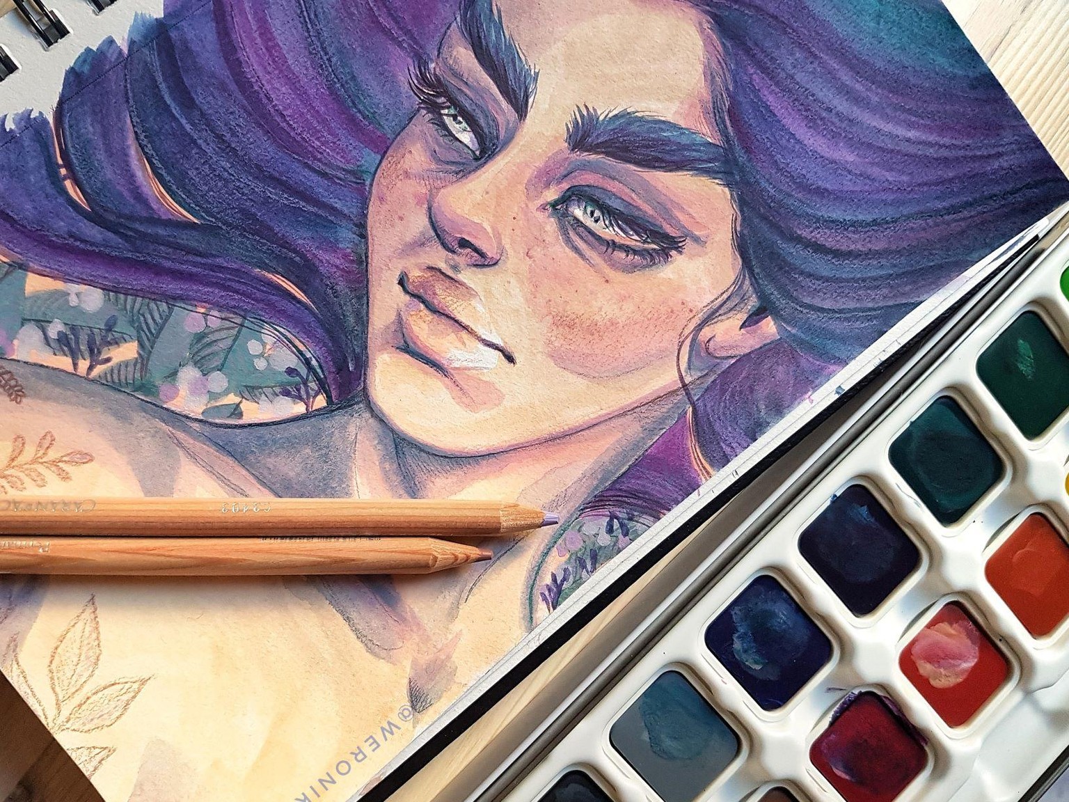 My Gouache & Colored Pencils Portraits - image 1 - student project