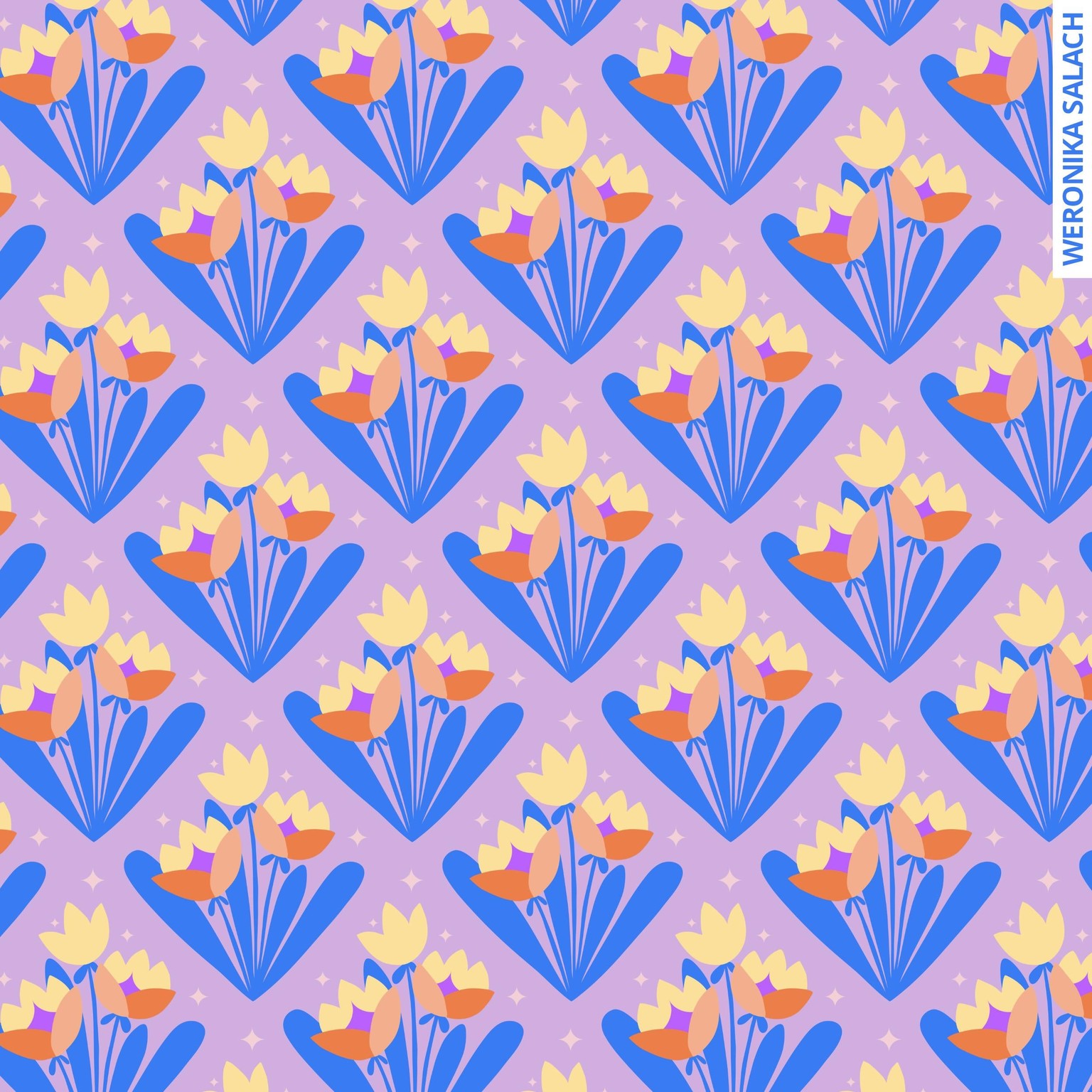 Diamond Repeat Floral Seamless Pattern - image 2 - student project