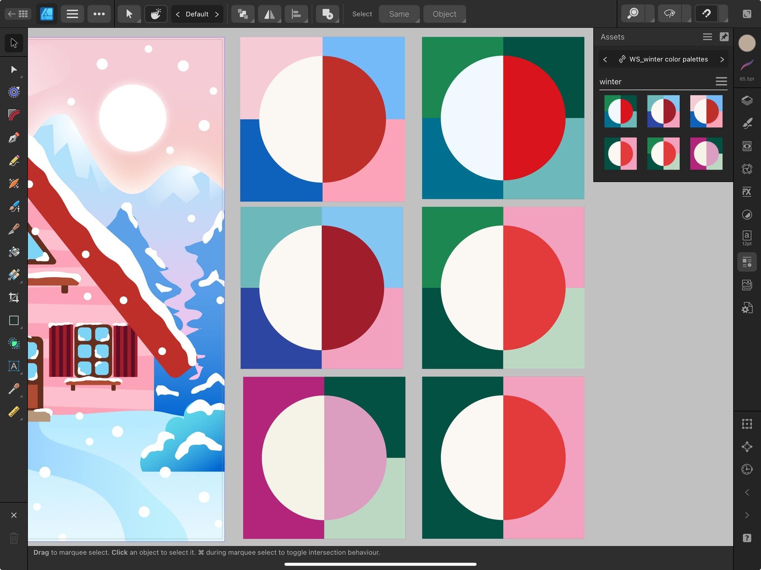 Winter cottage in Affinity Designer - 100% vector art - image 2 - student project