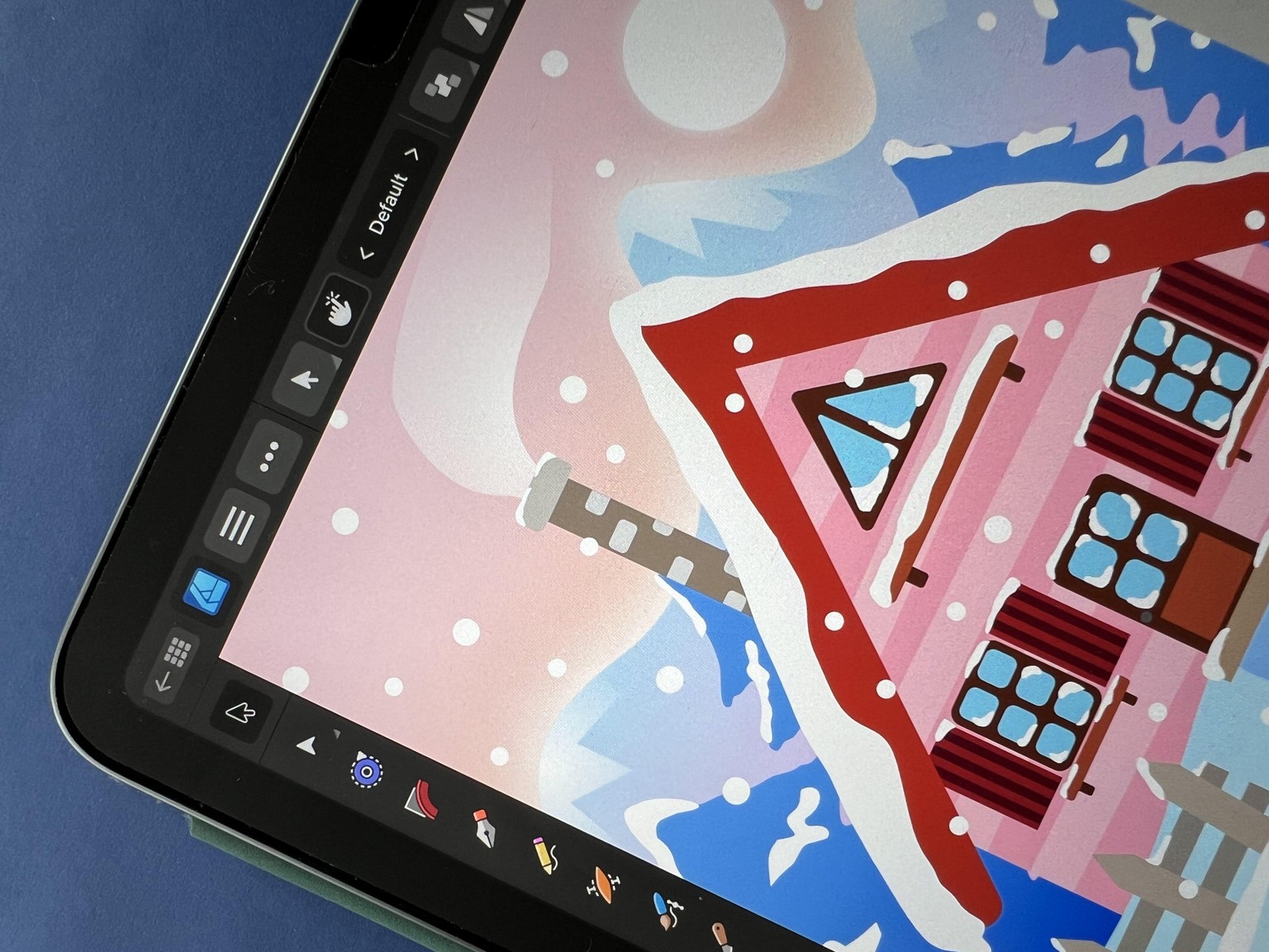 Winter cottage in Affinity Designer - 100% vector art - image 3 - student project
