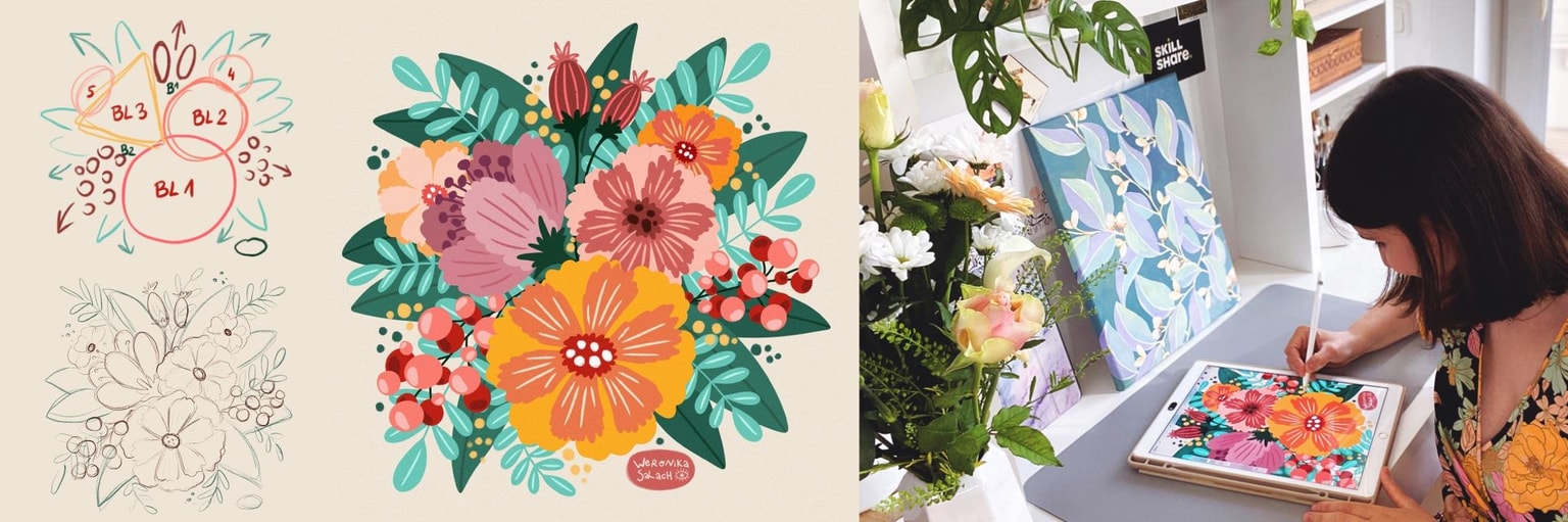 Botanical Illustration in Procreate - image 1 - student project