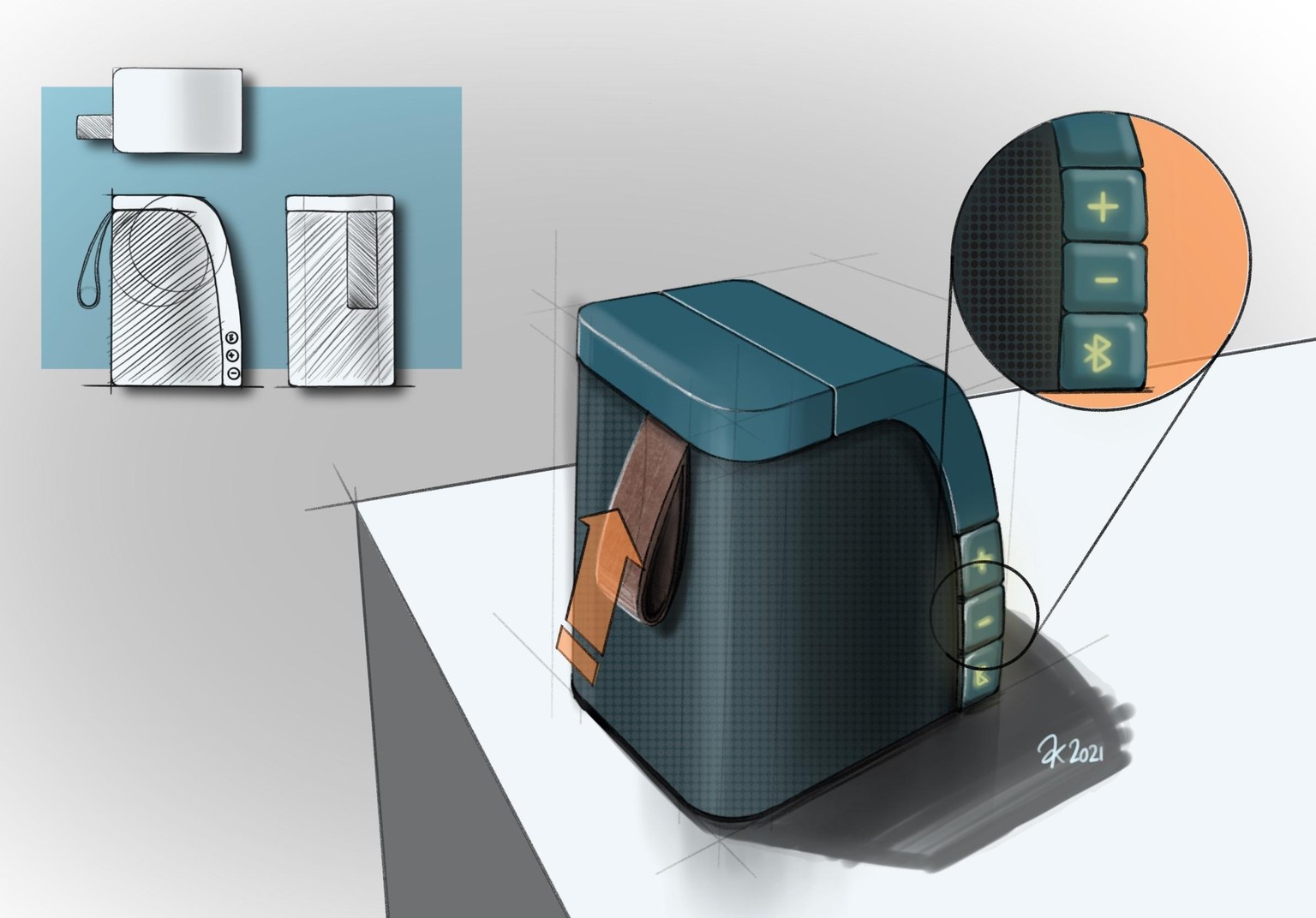Speaker Sketch in Procreate - image 1 - student project