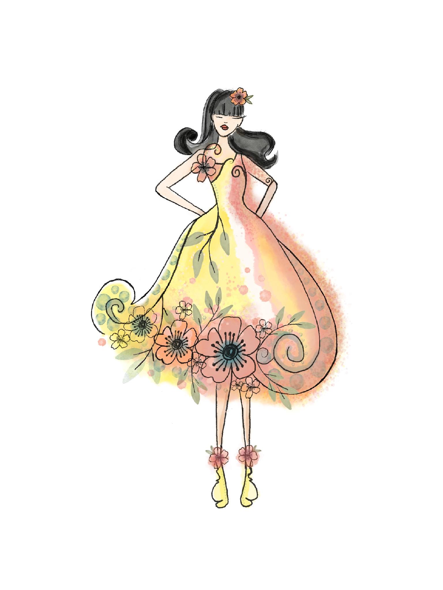 Flower & lighthouse ocean dress - image 2 - student project