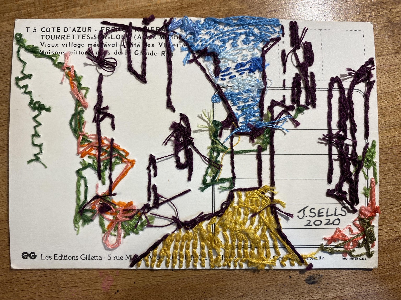 Embroidery on Postcard - image 2 - student project