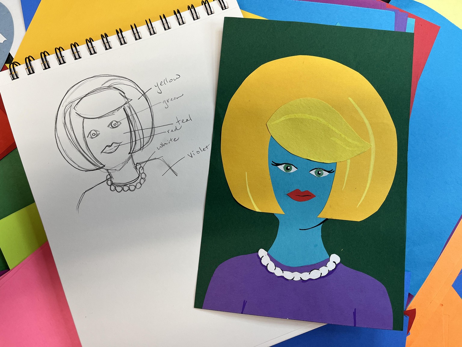 Warhol Inspired Pop Art Collage Portraits - image 1 - student project