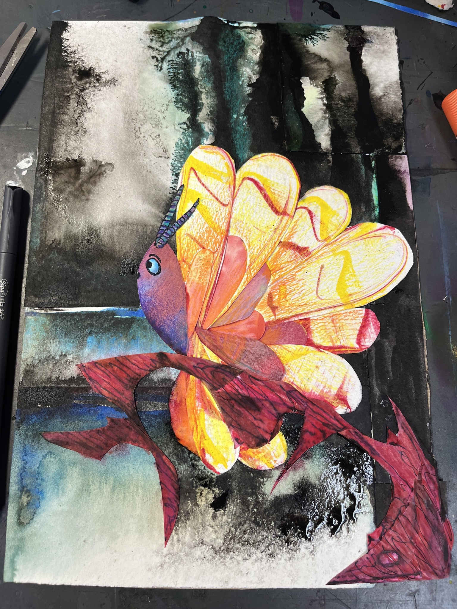 Variety of Collaged Characters: Robot, Cowboy, Butterfly - image 4 - student project