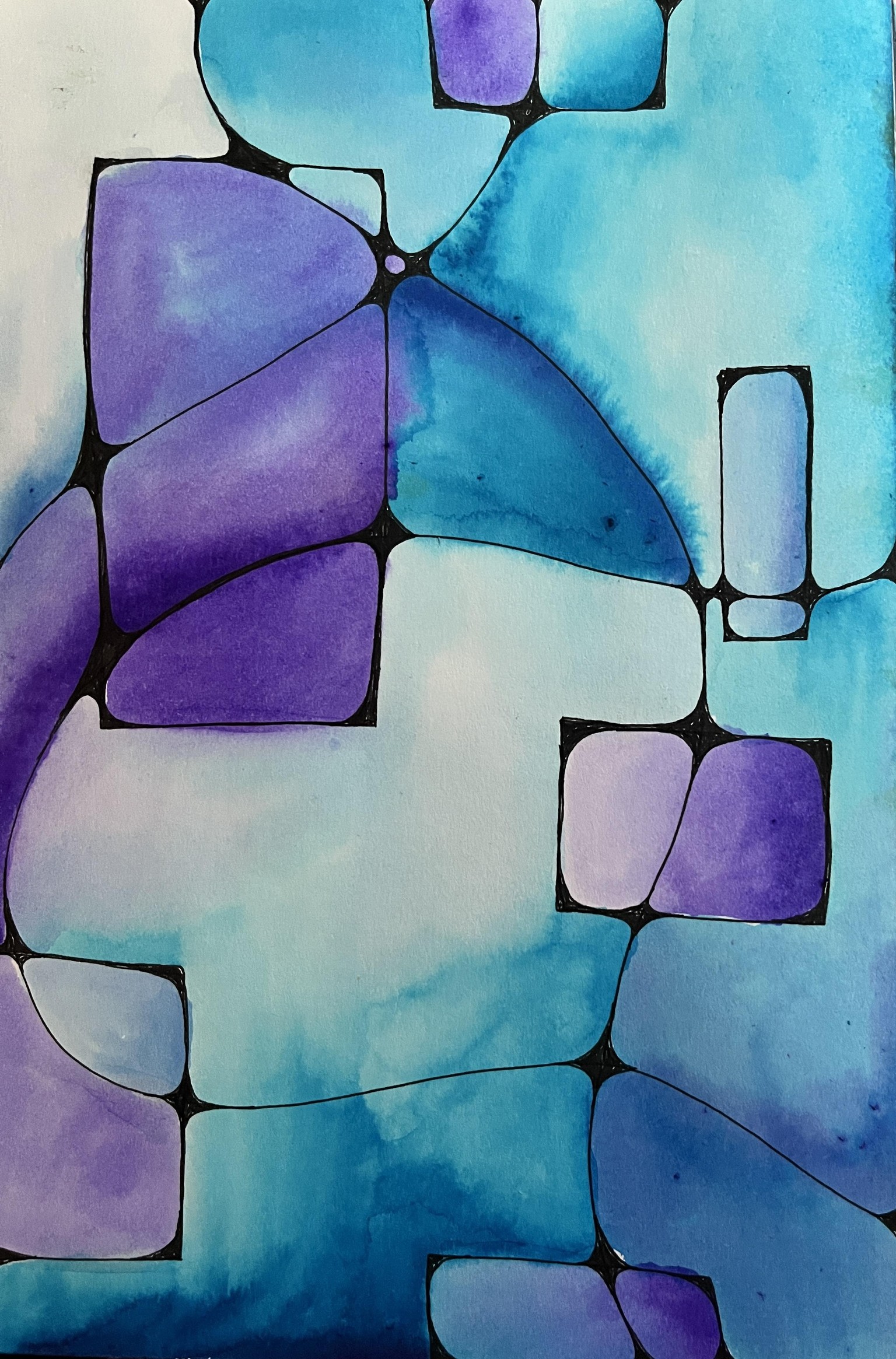 Neurographic ink and watercolor - image 1 - student project