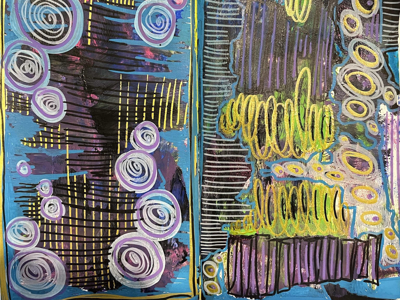 Leftover Paint Sketchbook Spreads and Collage Papers - image 7 - student project
