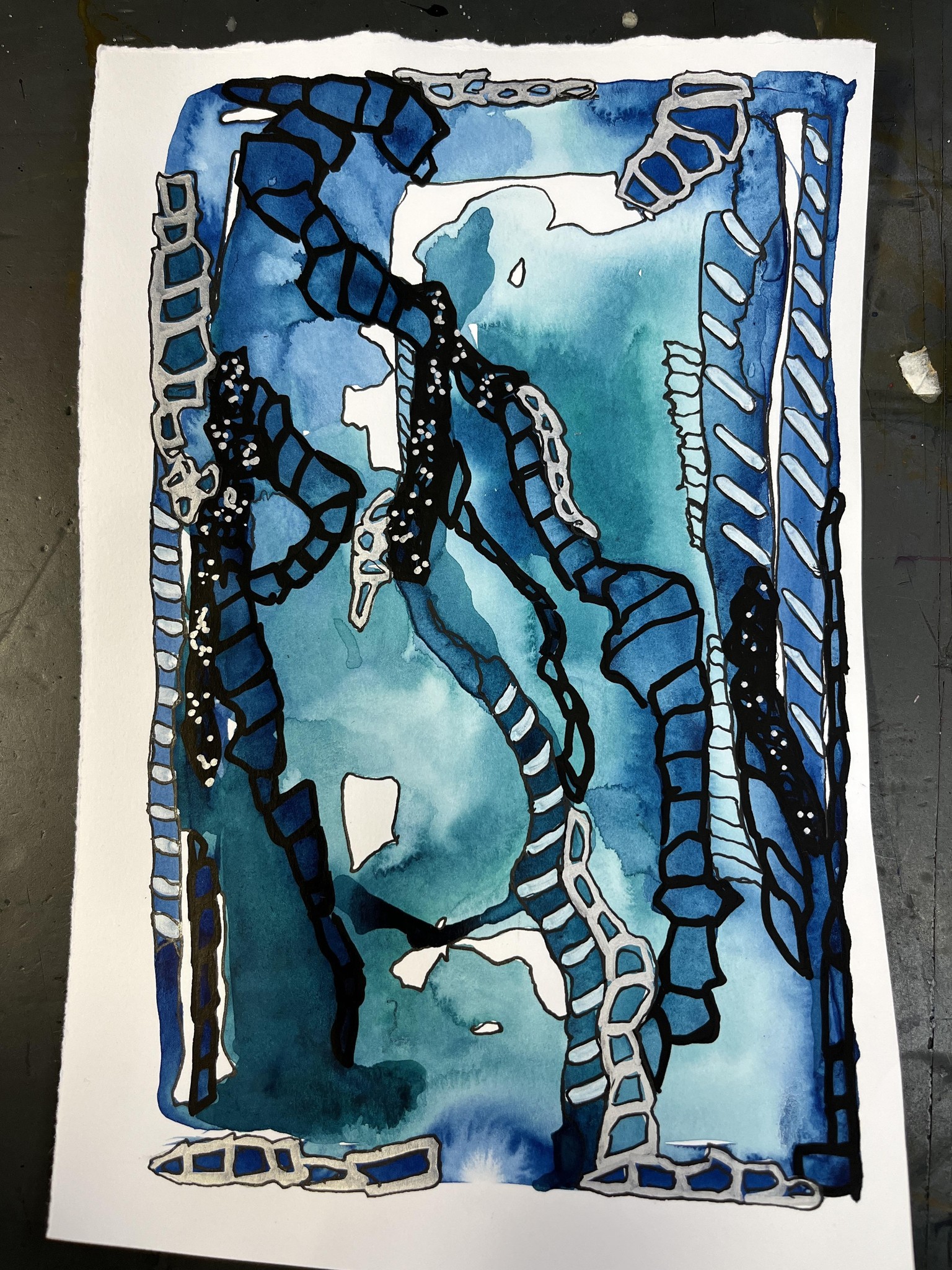 Watercolor Blooms and Ink - image 3 - student project