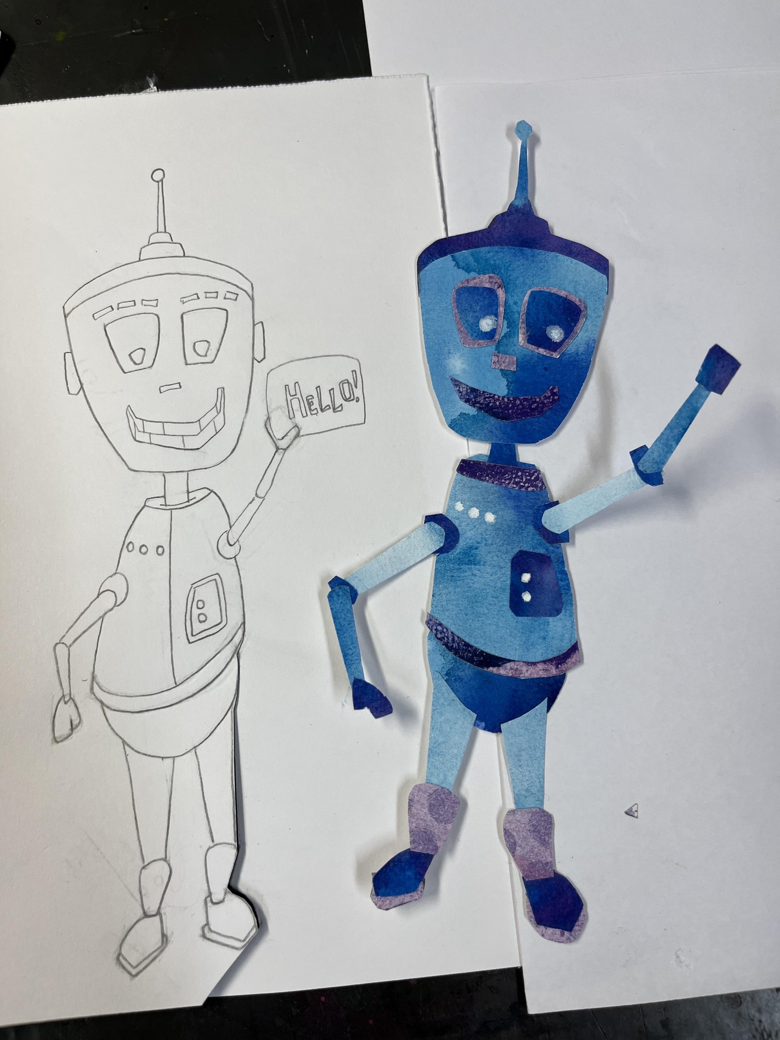 Variety of Collaged Characters: Robot, Cowboy, Butterfly - image 1 - student project