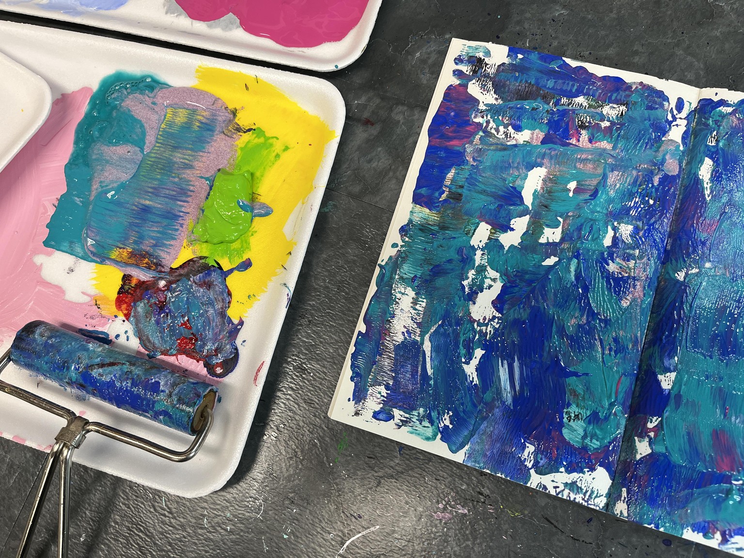 Leftover Paint Sketchbook Spreads and Collage Papers - image 8 - student project