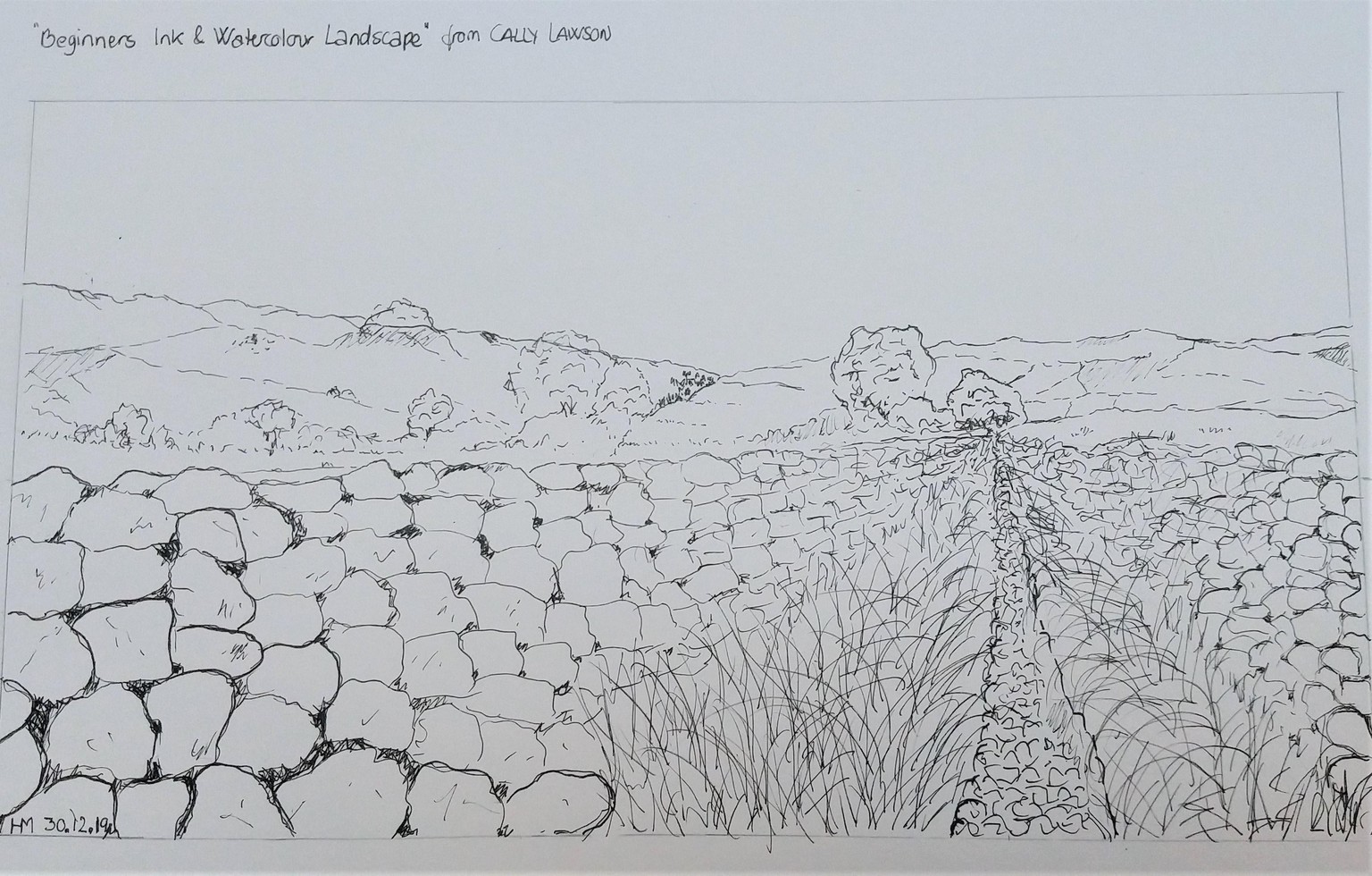 Ink & Watercolour Landscape 31.12.2019 - image 1 - student project