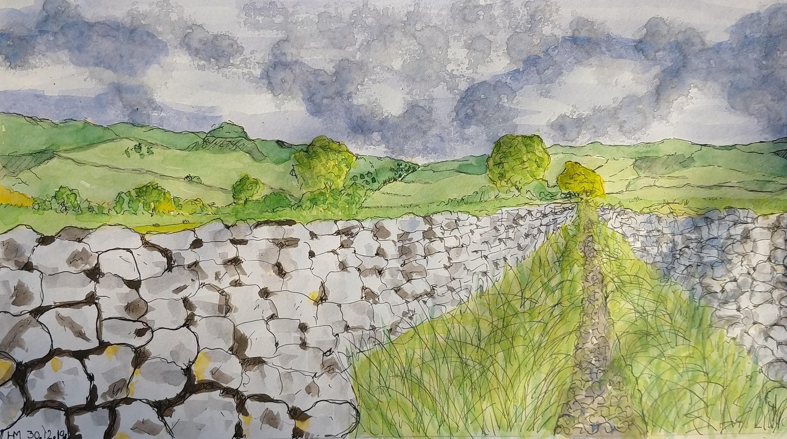 Ink & Watercolour Landscape 31.12.2019 - image 2 - student project