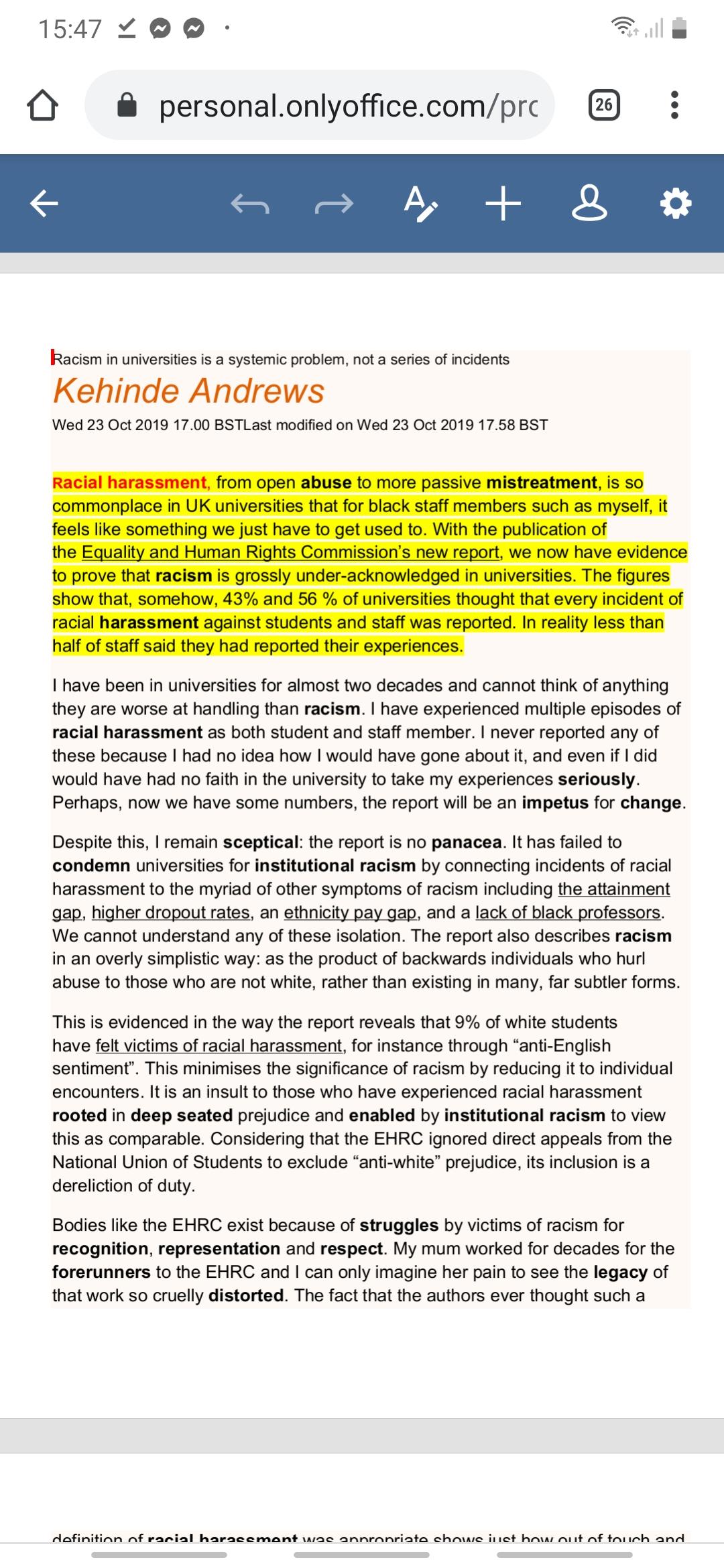 Dissect a Story (yellow = lede; bold = vigorous words; grey = tail) - image 1 - student project