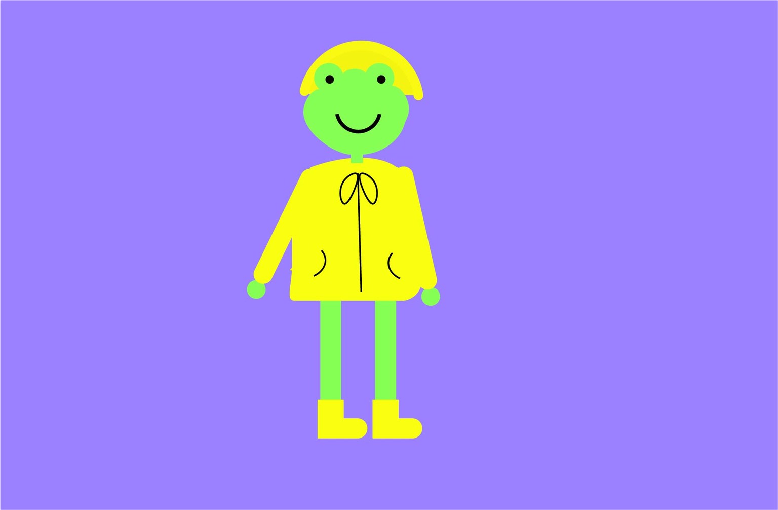 Character Concept WIP: Happy Raincoat Frog - image 3 - student project