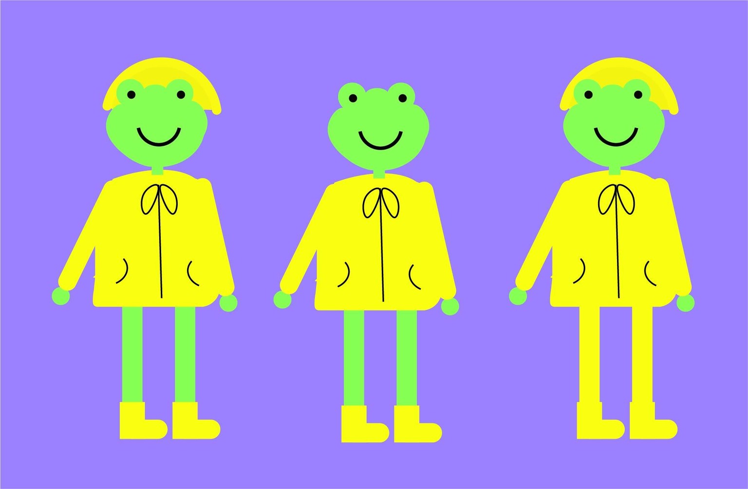 Character Concept WIP: Happy Raincoat Frog - image 1 - student project