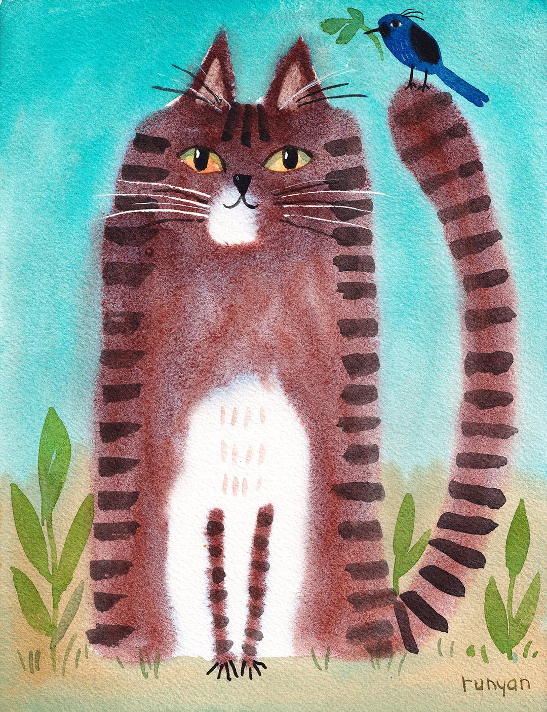 Wet on Wet Watercolor Cats - image 2 - student project