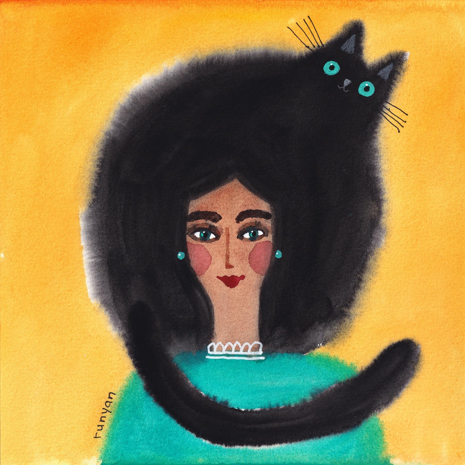 Wet on Wet Watercolor Cats - image 4 - student project