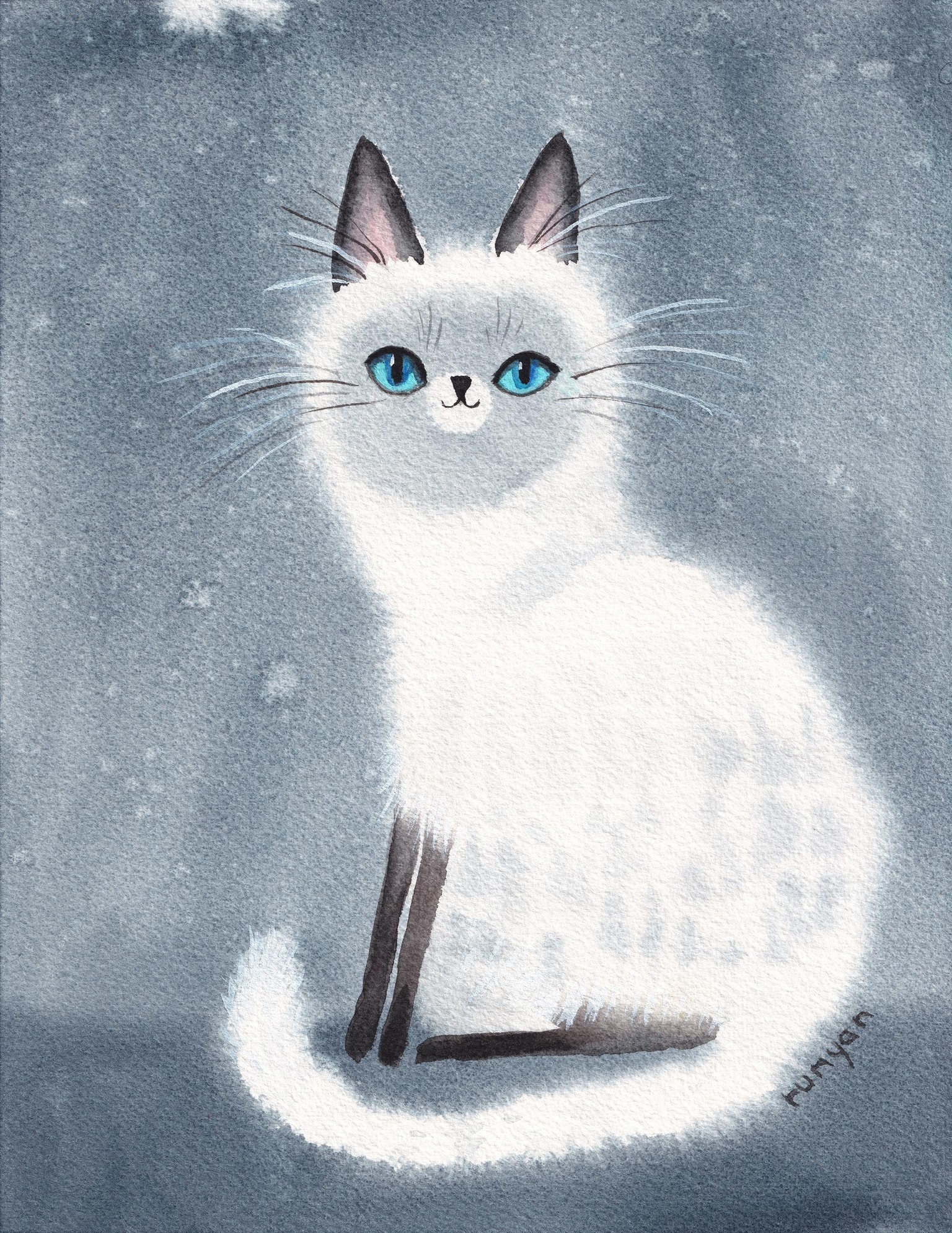 Wet on Wet Watercolor Cats - image 3 - student project
