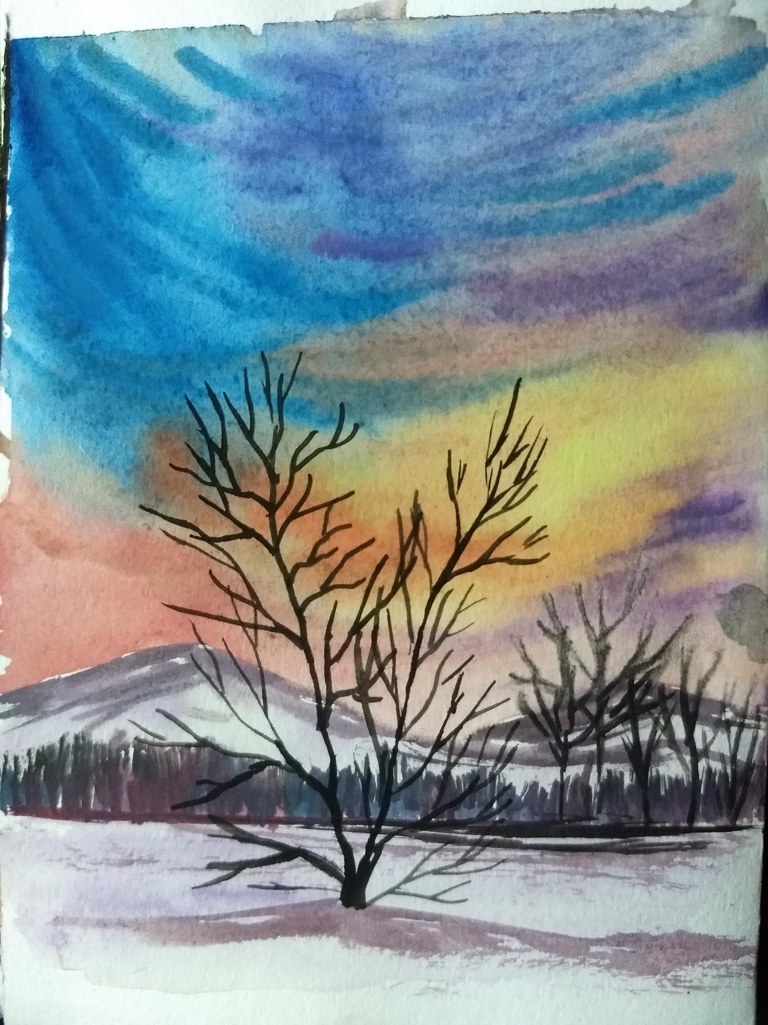 Watercolor skies with Nilam - image 1 - student project