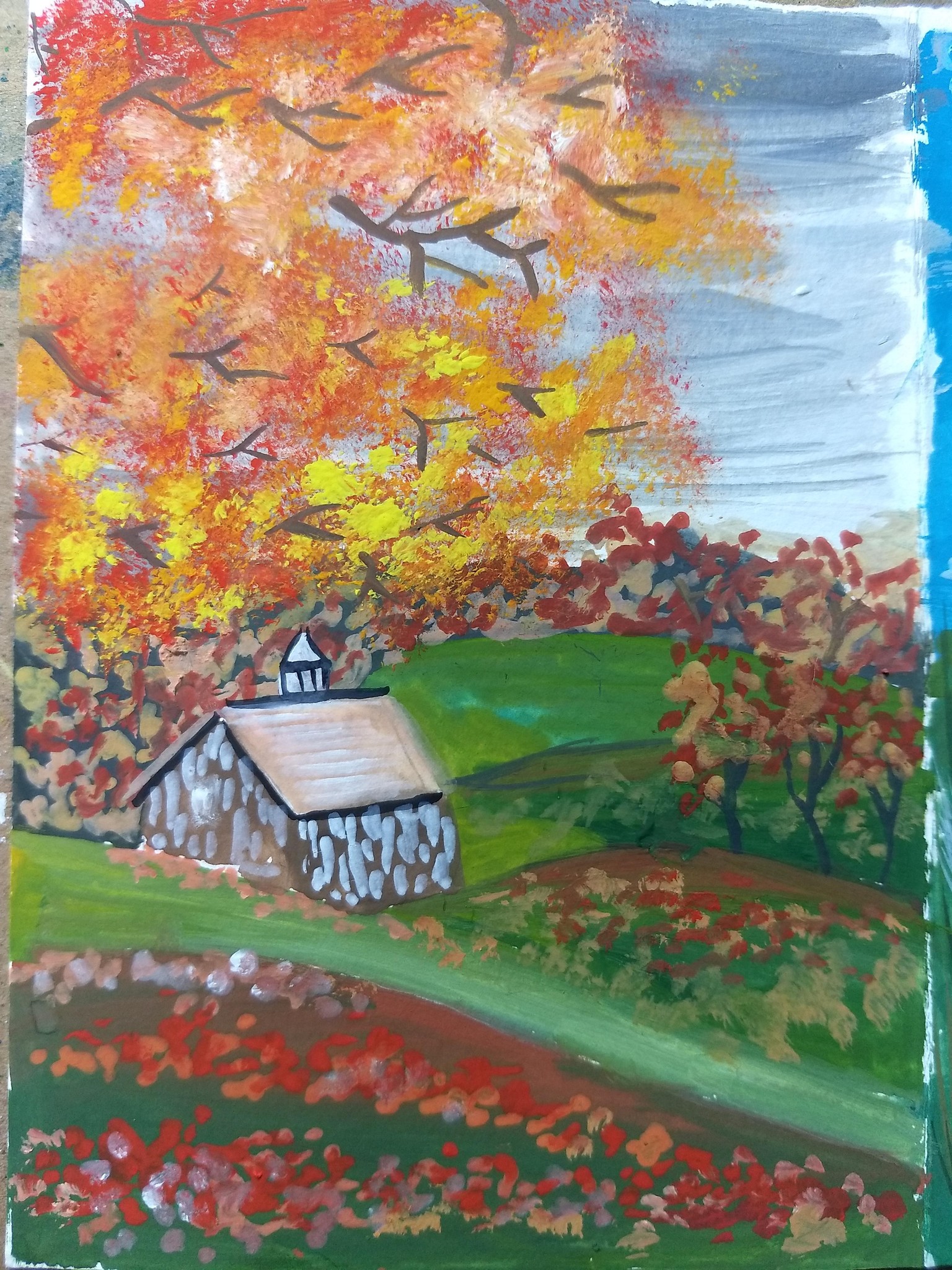 10 days of gouache autumn landscape with Nilam Roy - image 4 - student project