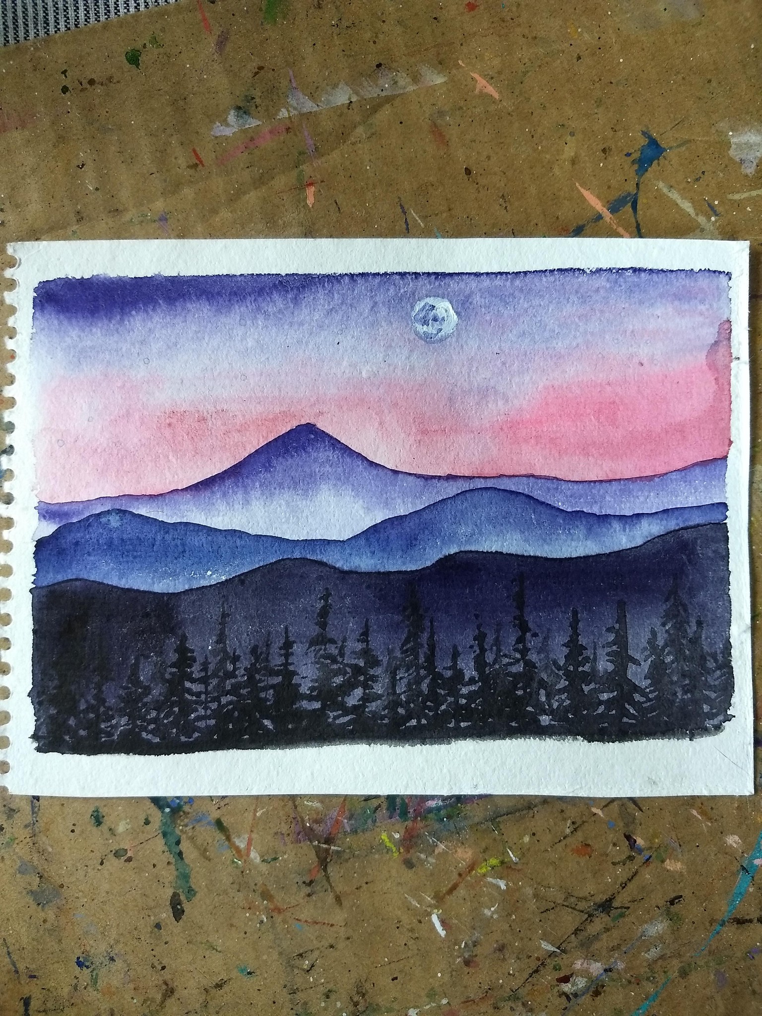 Landscape on large sized paper with Shreya - image 3 - student project
