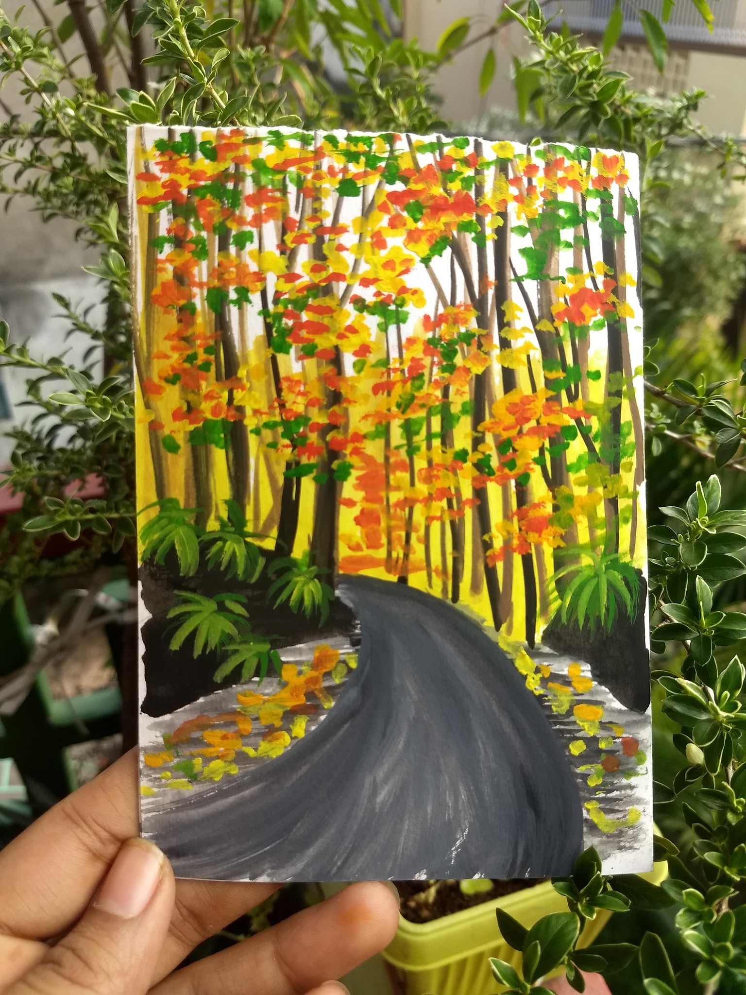 10 days of gouache autumn landscape with Nilam Roy - image 3 - student project