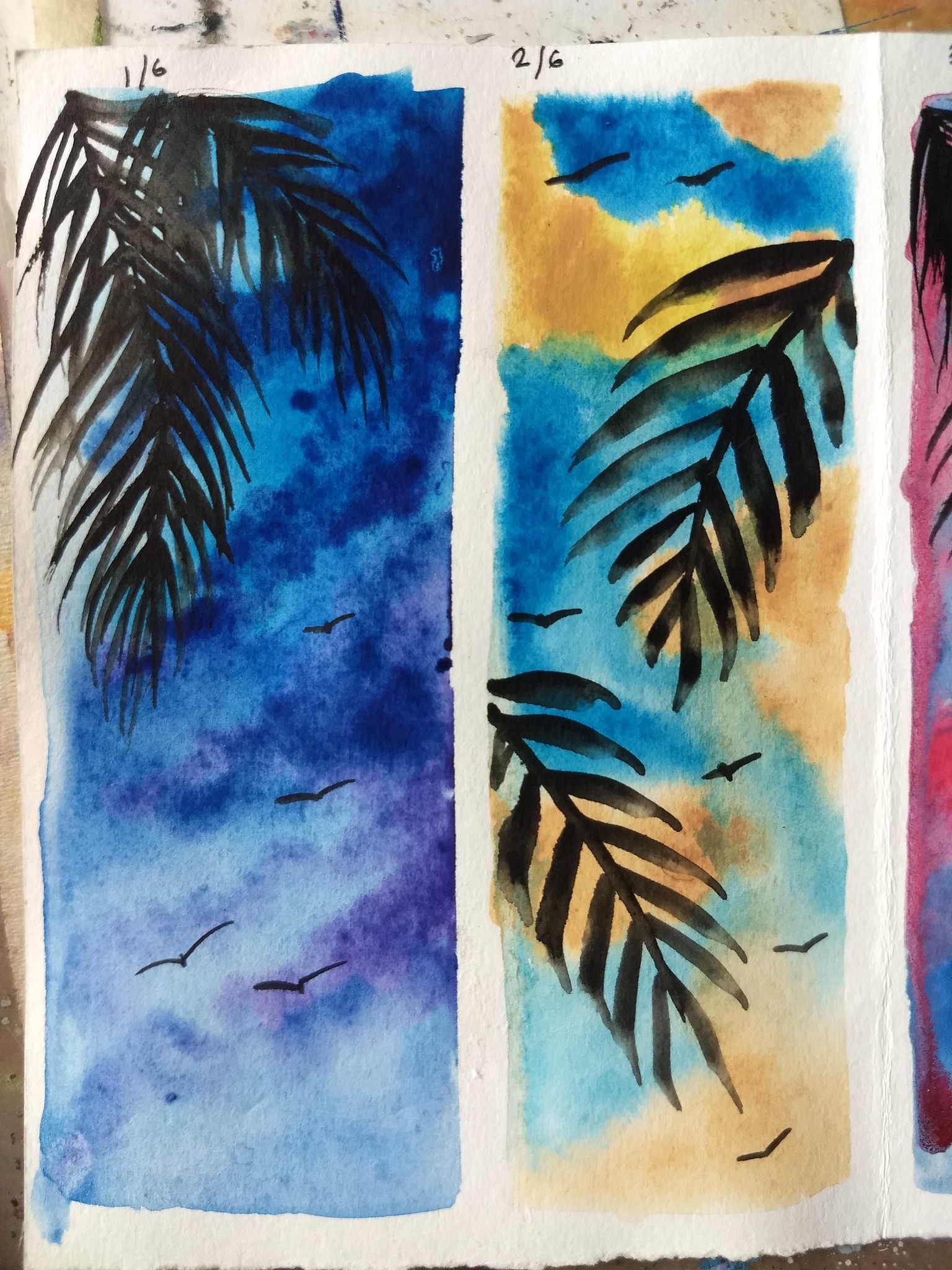 Coconut leaves and skies with Eswari - image 2 - student project