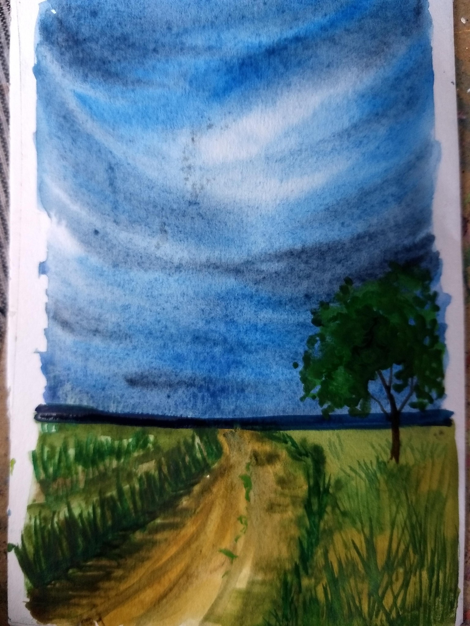 Watercolor skies with Nilam - image 10 - student project
