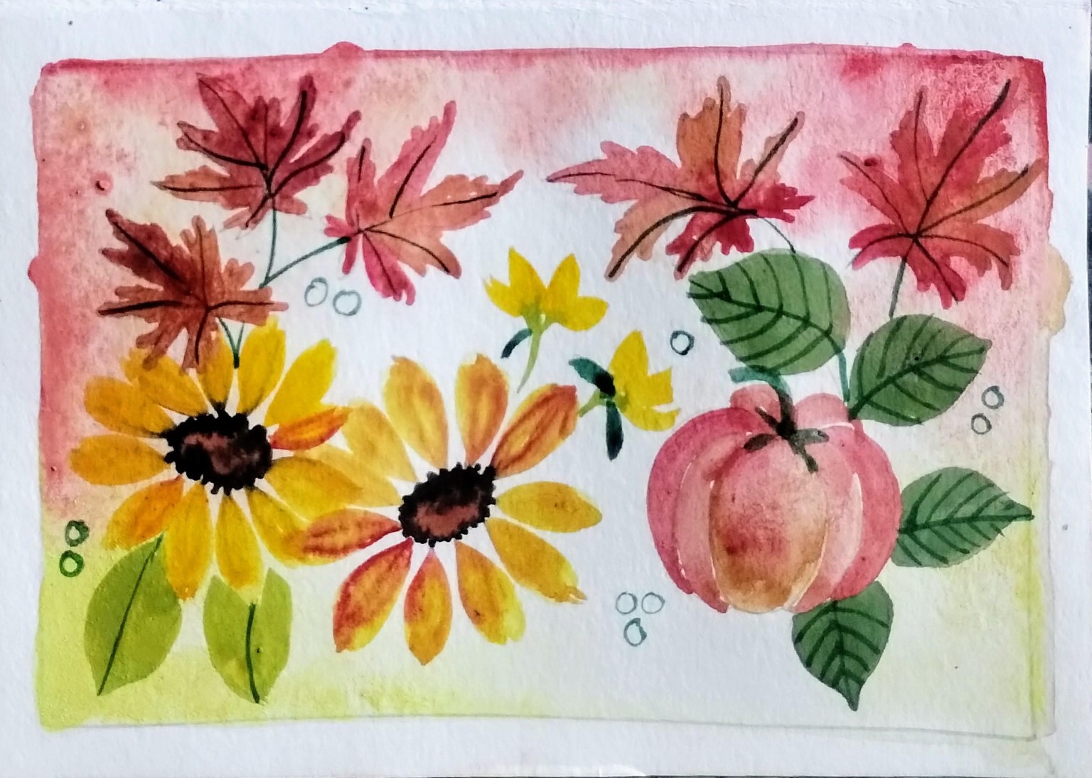 Simple autumn watercolor with Femvisionary - image 2 - student project