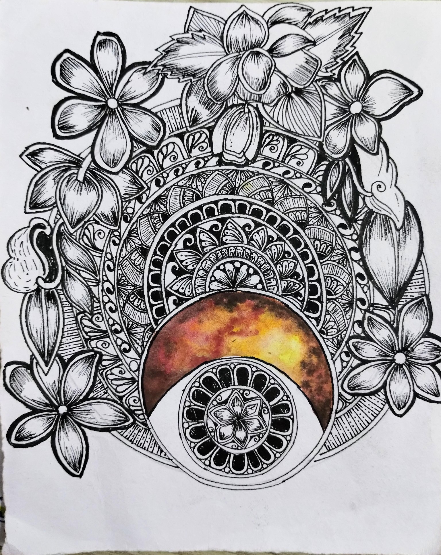 Galaxy moon floral mandala with Richa - image 1 - student project
