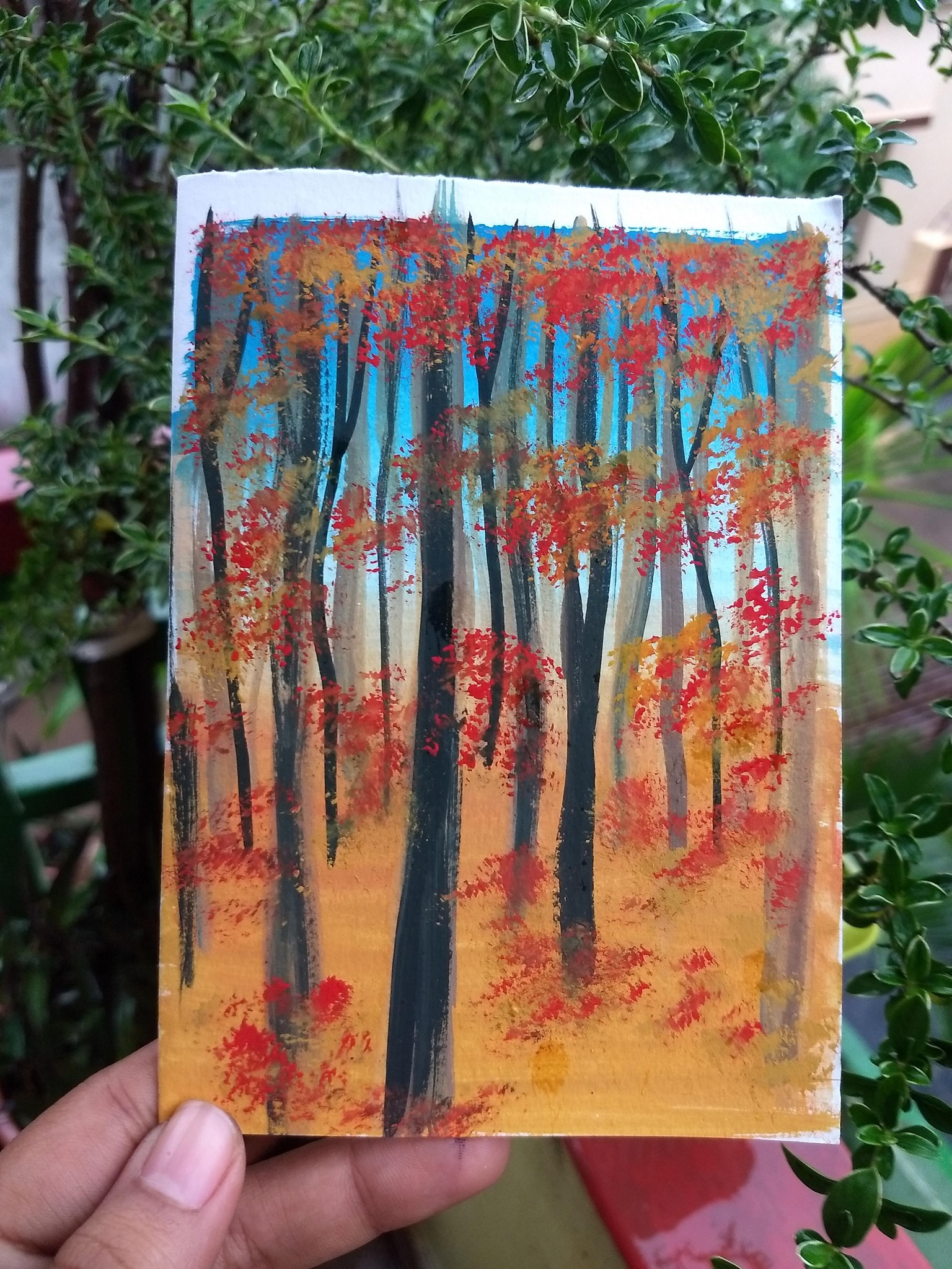 10 days of gouache autumn landscape with Nilam Roy - image 9 - student project