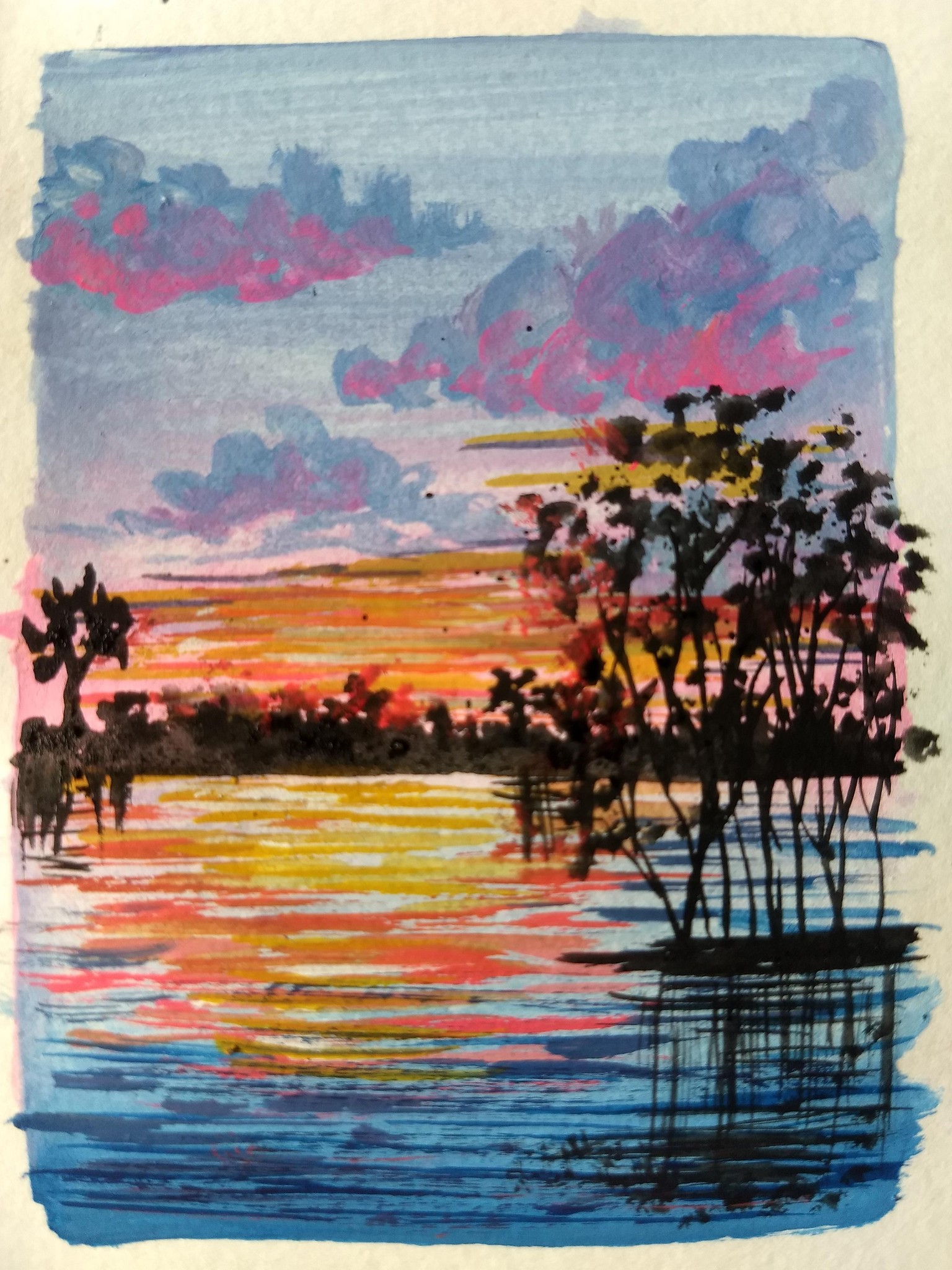 Magical landscape Gouache painting with Mohini - image 1 - student project