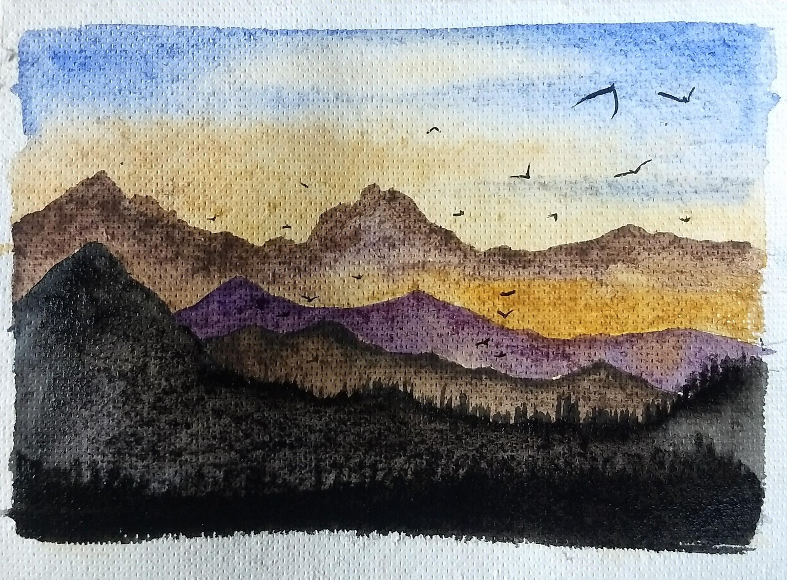Landscape on large sized paper with Shreya - image 2 - student project