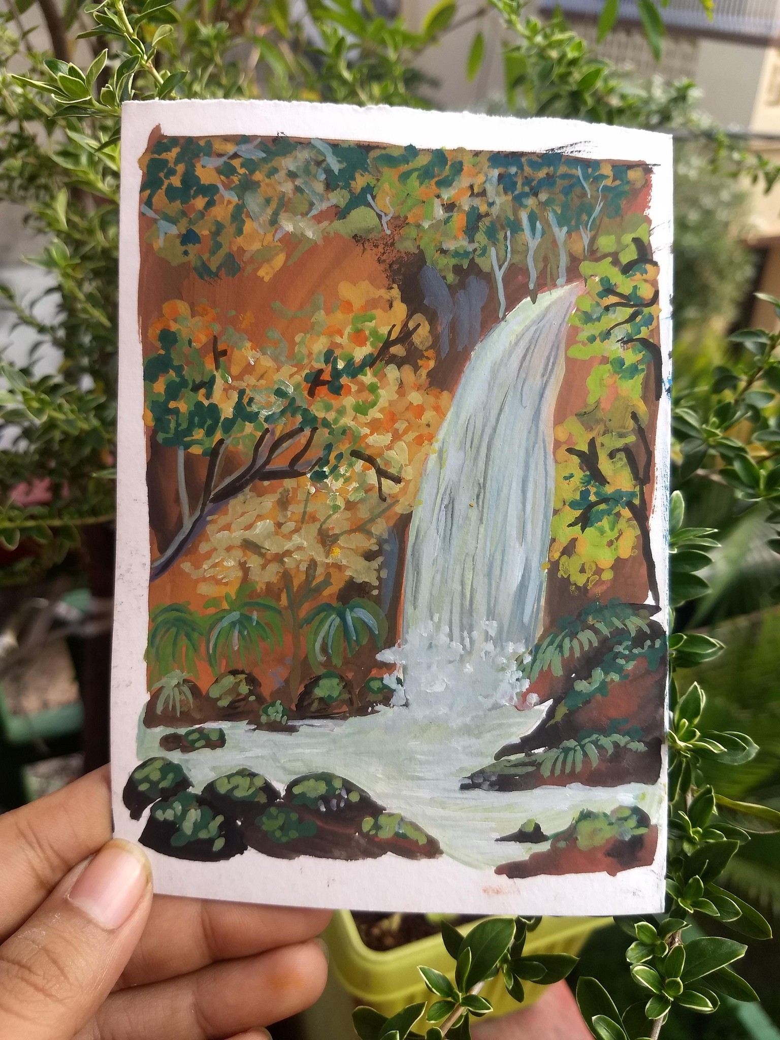 10 days of gouache autumn landscape with Nilam Roy - image 2 - student project