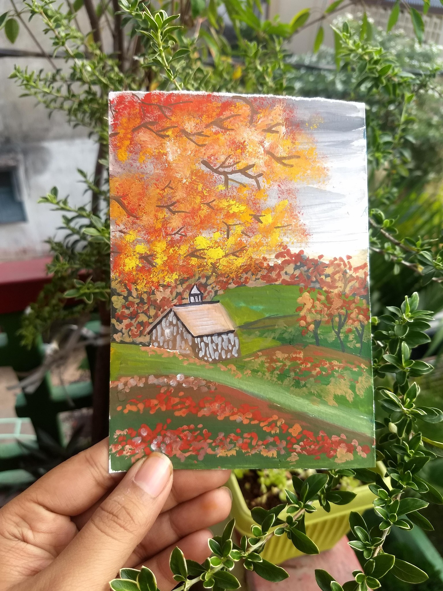 10 days of gouache autumn landscape with Nilam Roy - image 1 - student project